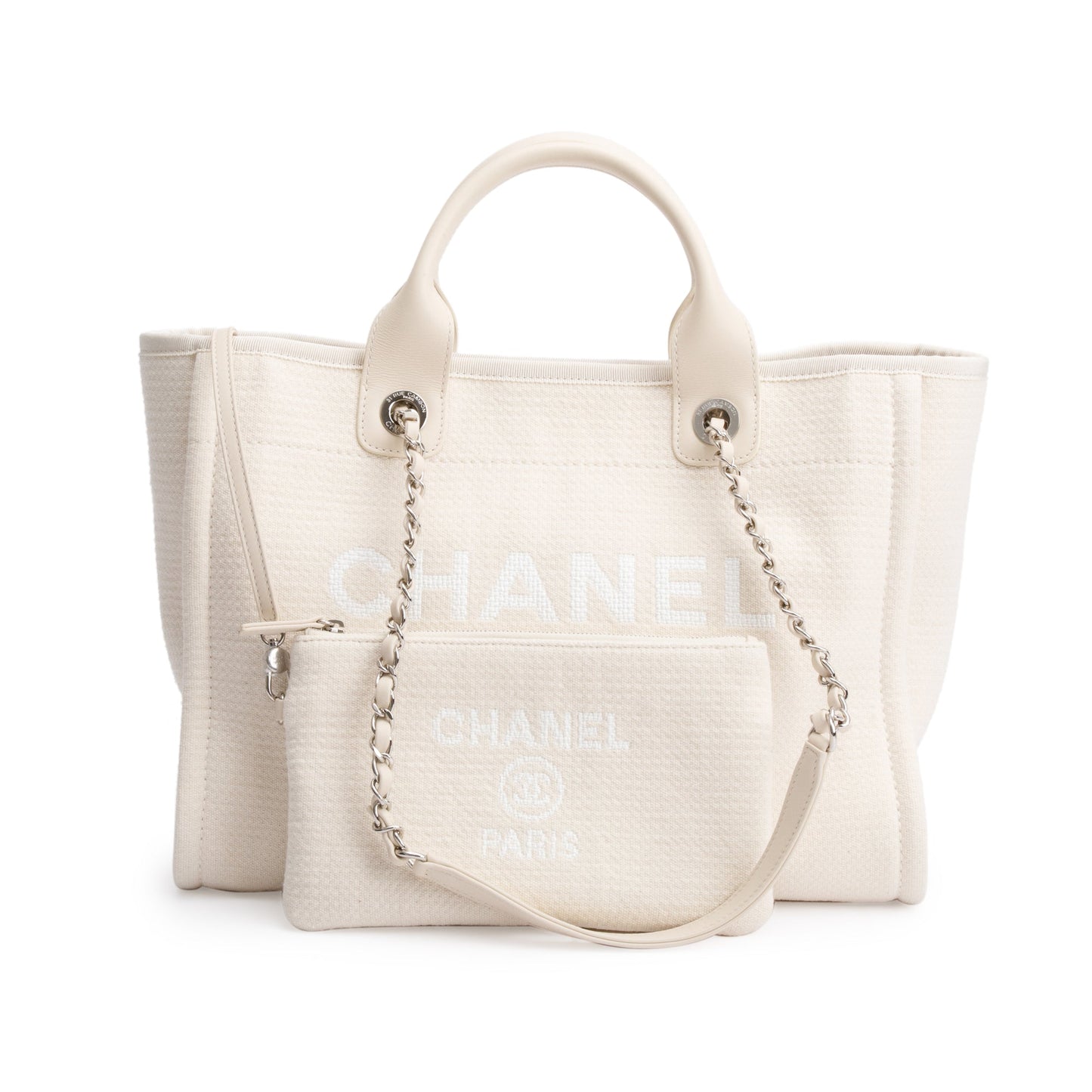 Chanel 2023 Beige Canvas Small Deauville Tote