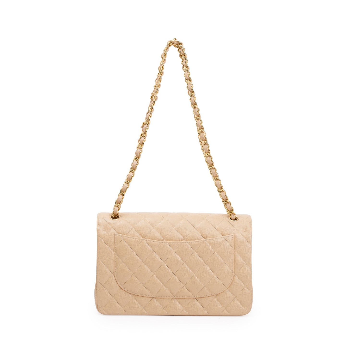 Chanel 2023 Beige Caviar Classic Jumbo Double Flap Bag