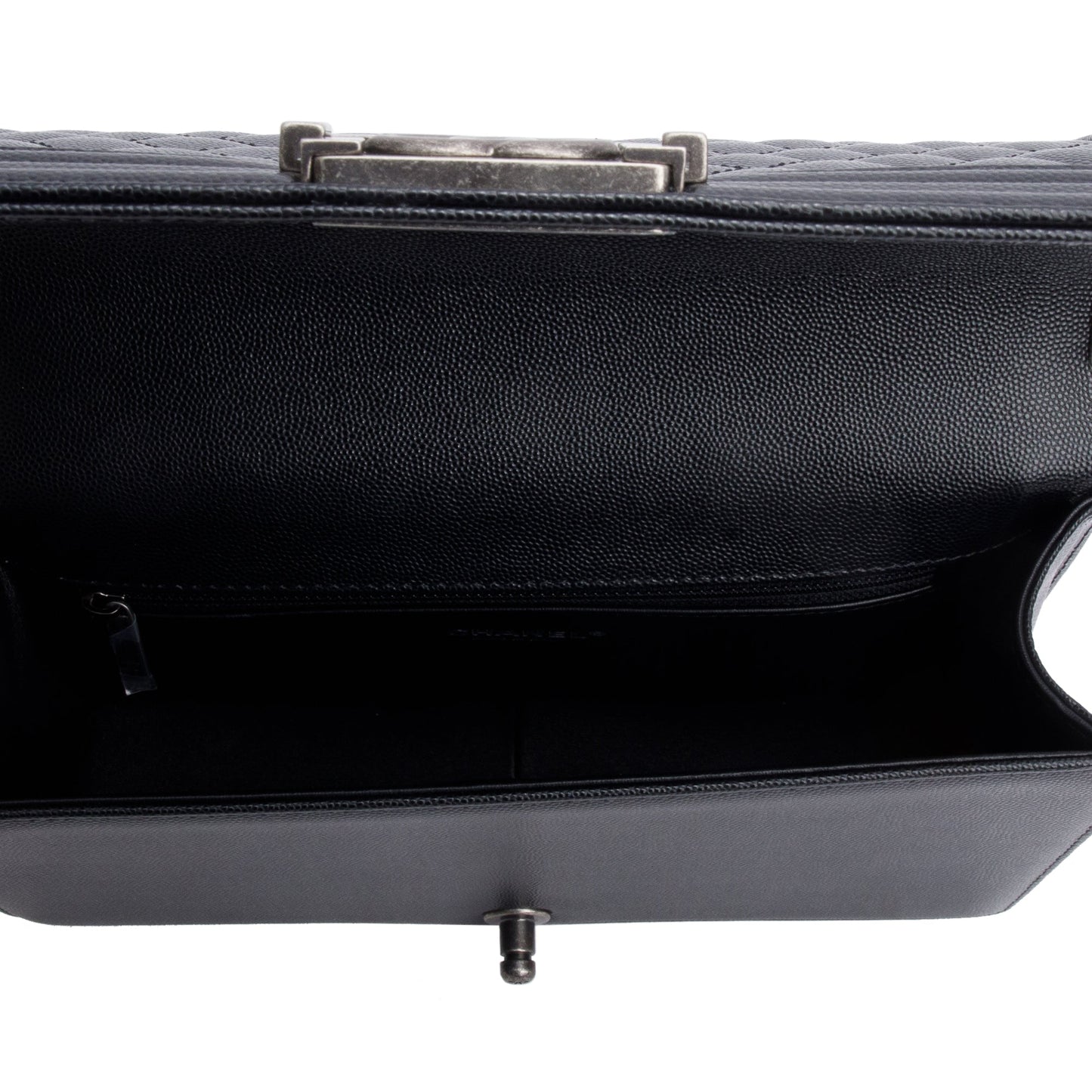 Chanel 2023 Black Quilted Caviar Large Boy Bag