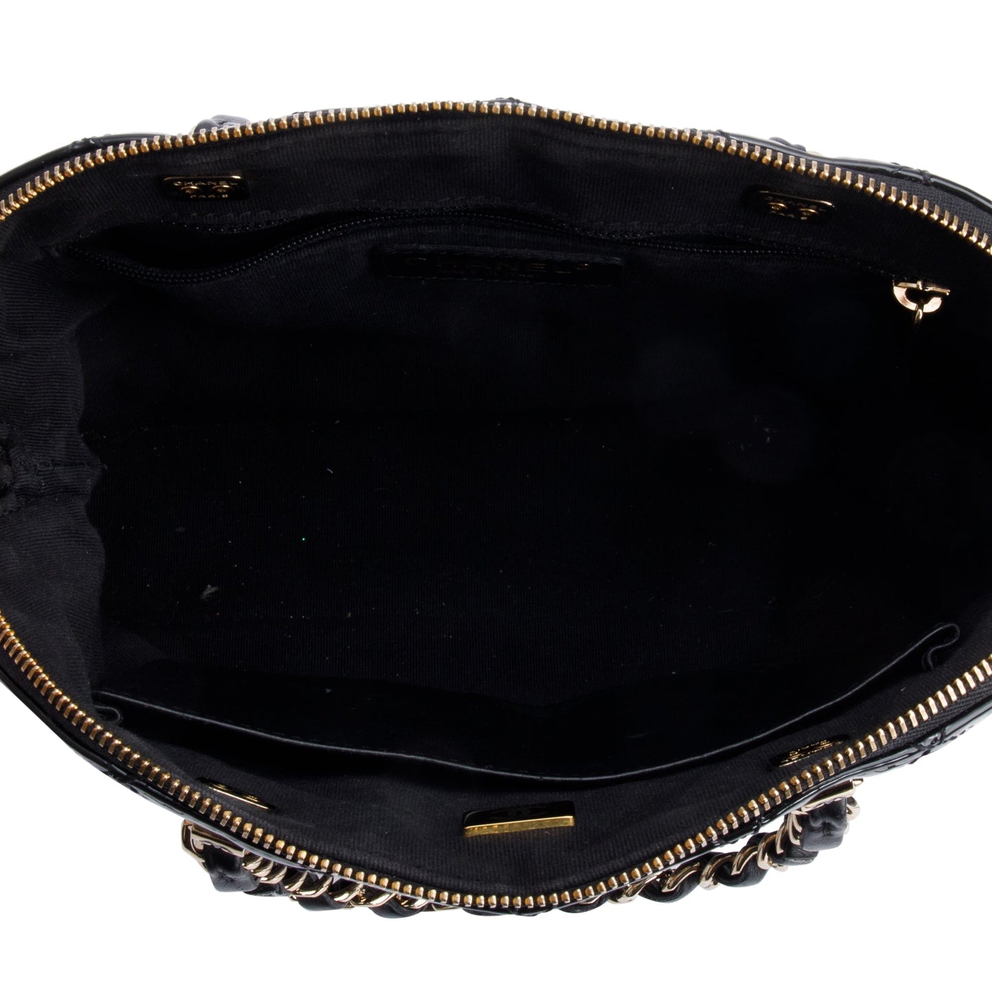 Chanel 2023 Black Quilted Patent Leather Shiny Coco Small Shopping Bag