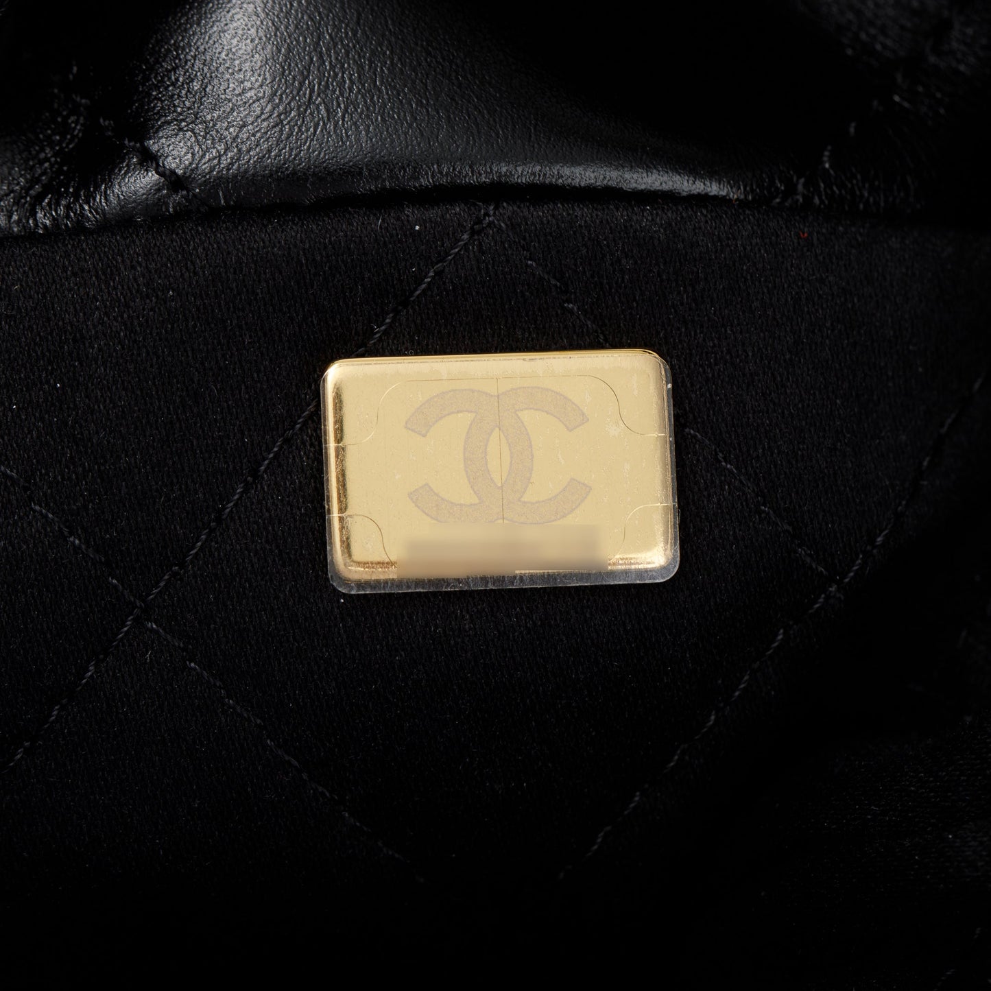 Chanel 2023 Black Shiny Calfskin Leather Mini Chanel 22