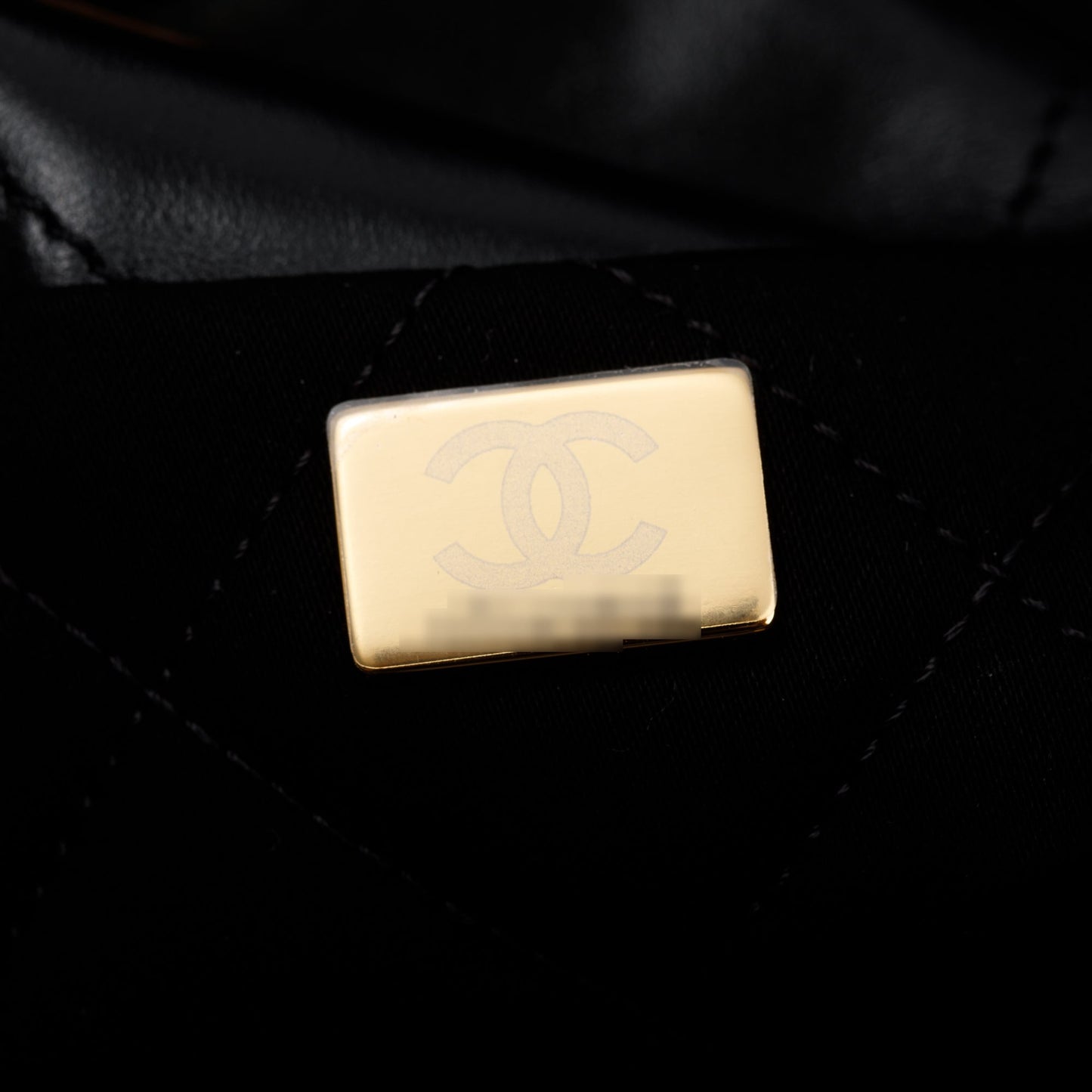 Chanel 2023 Black Shiny Calfskin Leather Small Chanel 22 Hobo
