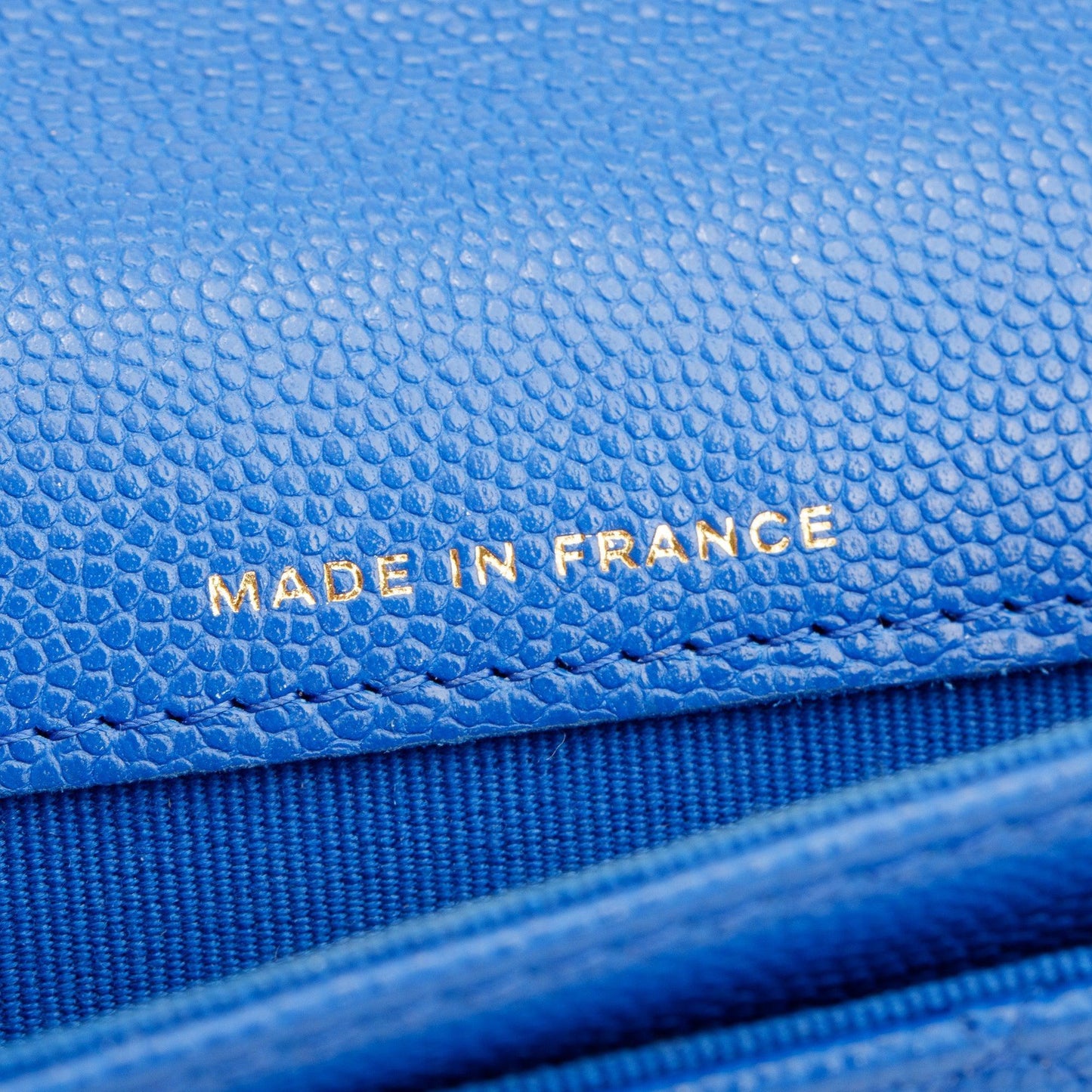 Chanel 2023 Blue Caviar Leather Classic Flap Card Holder