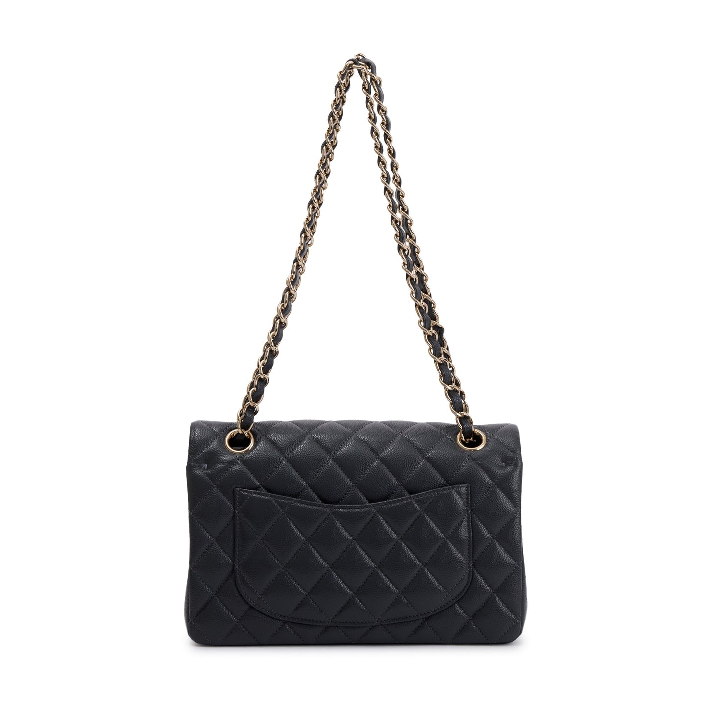 Chanel 2023 Grey Caviar Small Classic Double Flap Bag