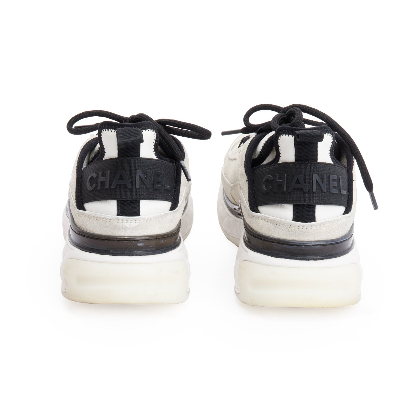 Chanel 2023 Neutral Suede CC Logo Chunky Sneakers, Size 41