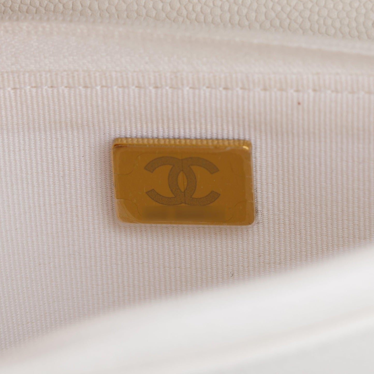 Chanel 2023 White Caviar Leather Classic Wallet on Chain