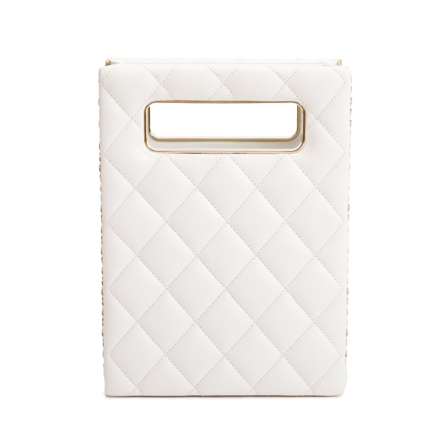 Chanel 2023 White Caviar Quilted Leather Evening Box Bag