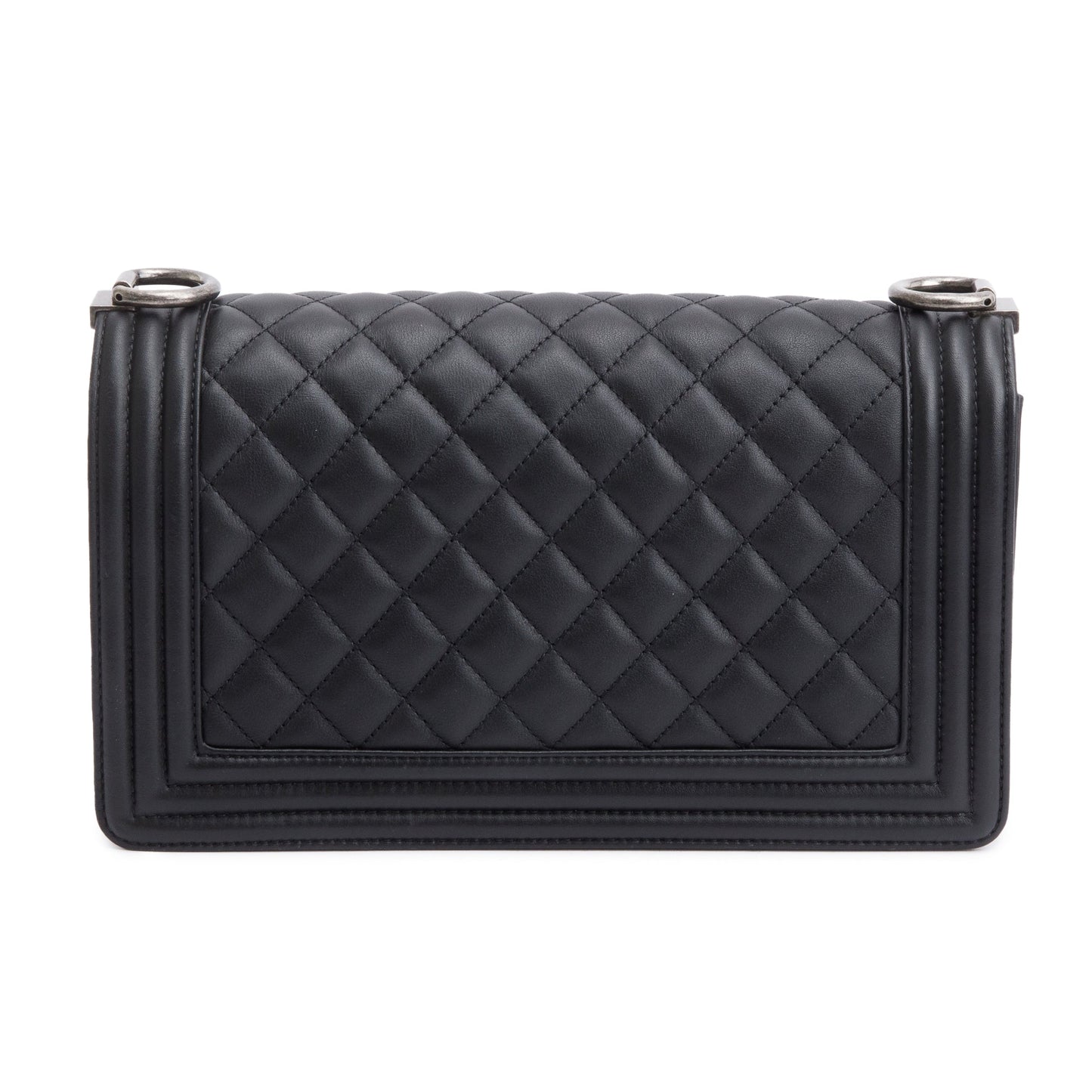 Chanel 2024 Black Lambskin Medium Boy Bag