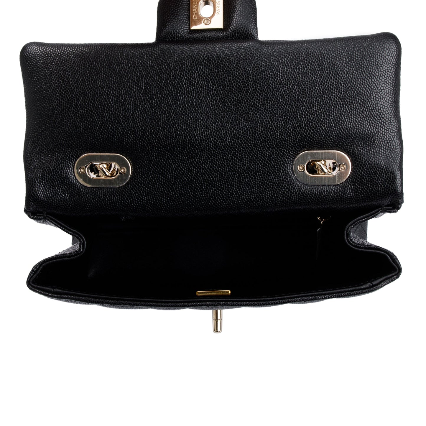 Chanel 2024 Black Quilted Caviar Leather My Retrofit Top Handle Flap Bag