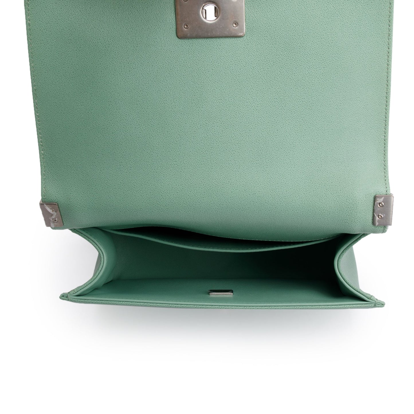 Chanel 2024 Green Caviar Leather Medium Boy Bag