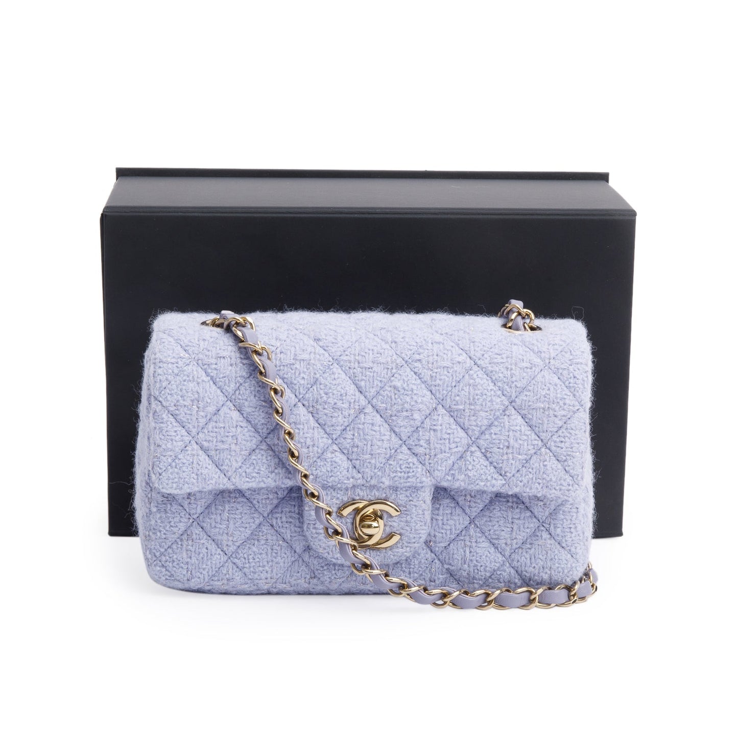Chanel 2024 Purple Tweed Classic Mini Rectangular Flap Bag