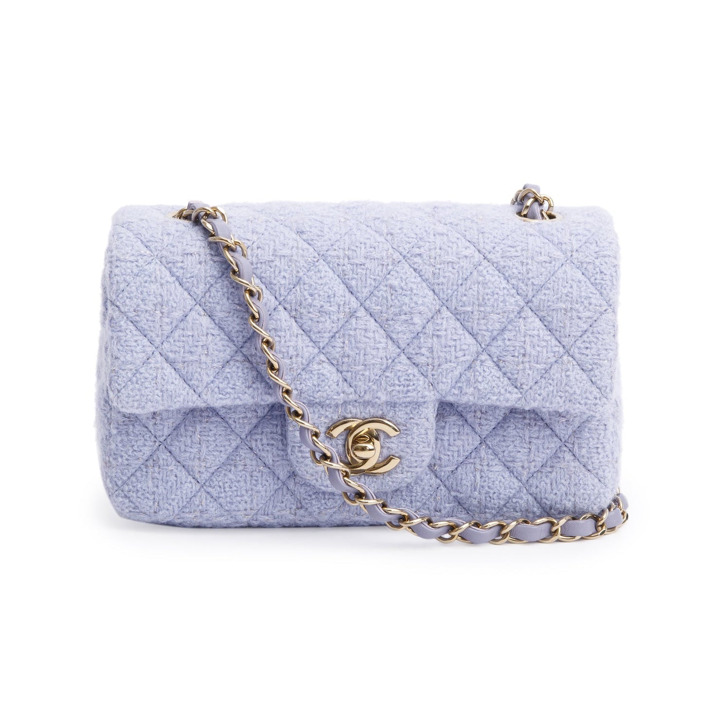 Chanel 2024 Purple Tweed Classic Mini Rectangular Flap Bag
