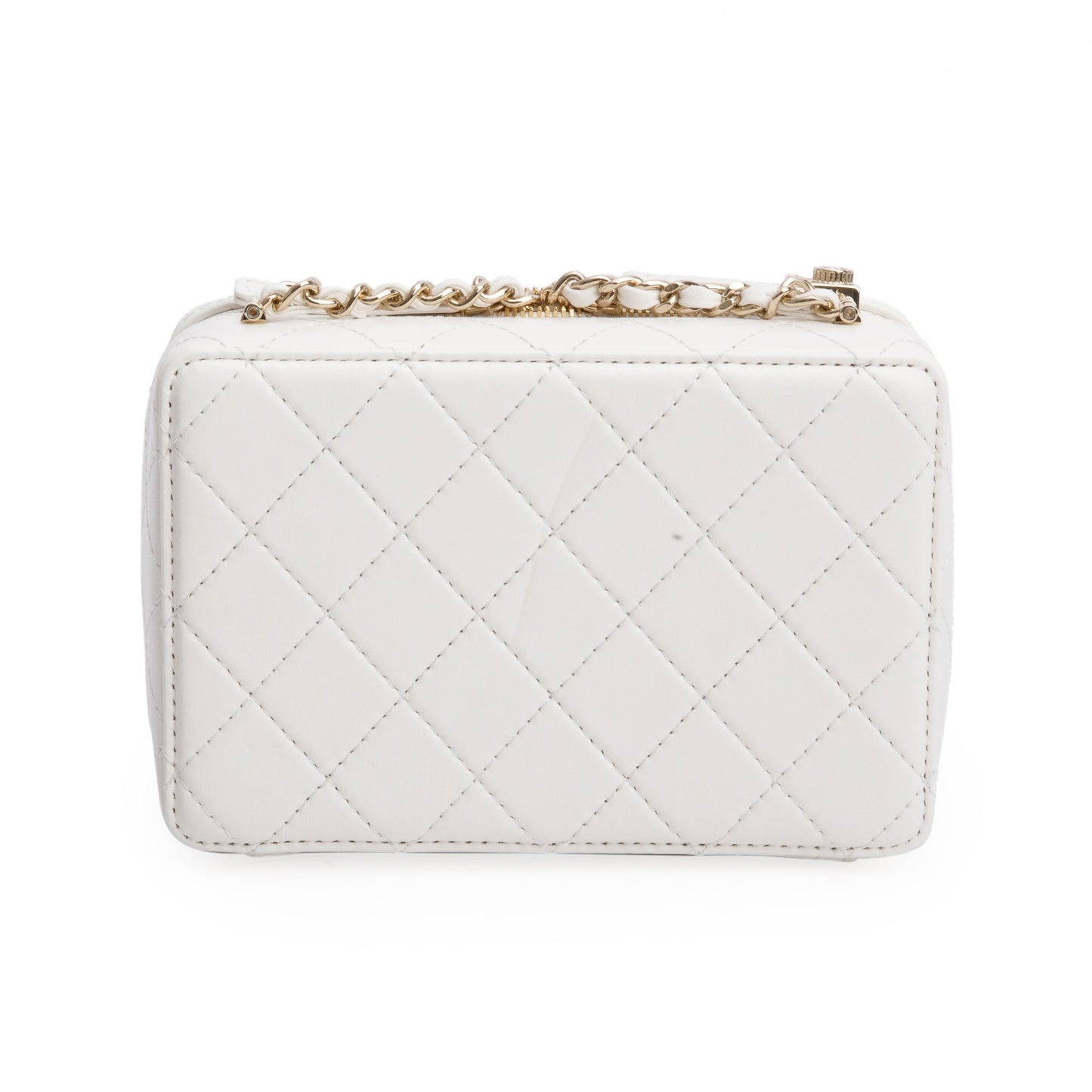 Chanel 2024 White Quilted Calfskin Leather Coco Click Crossbody Bag