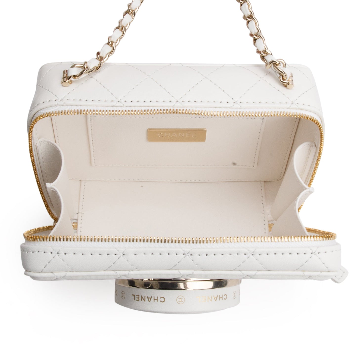 Chanel 2024 White Quilted Calfskin Leather Coco Click Crossbody Bag