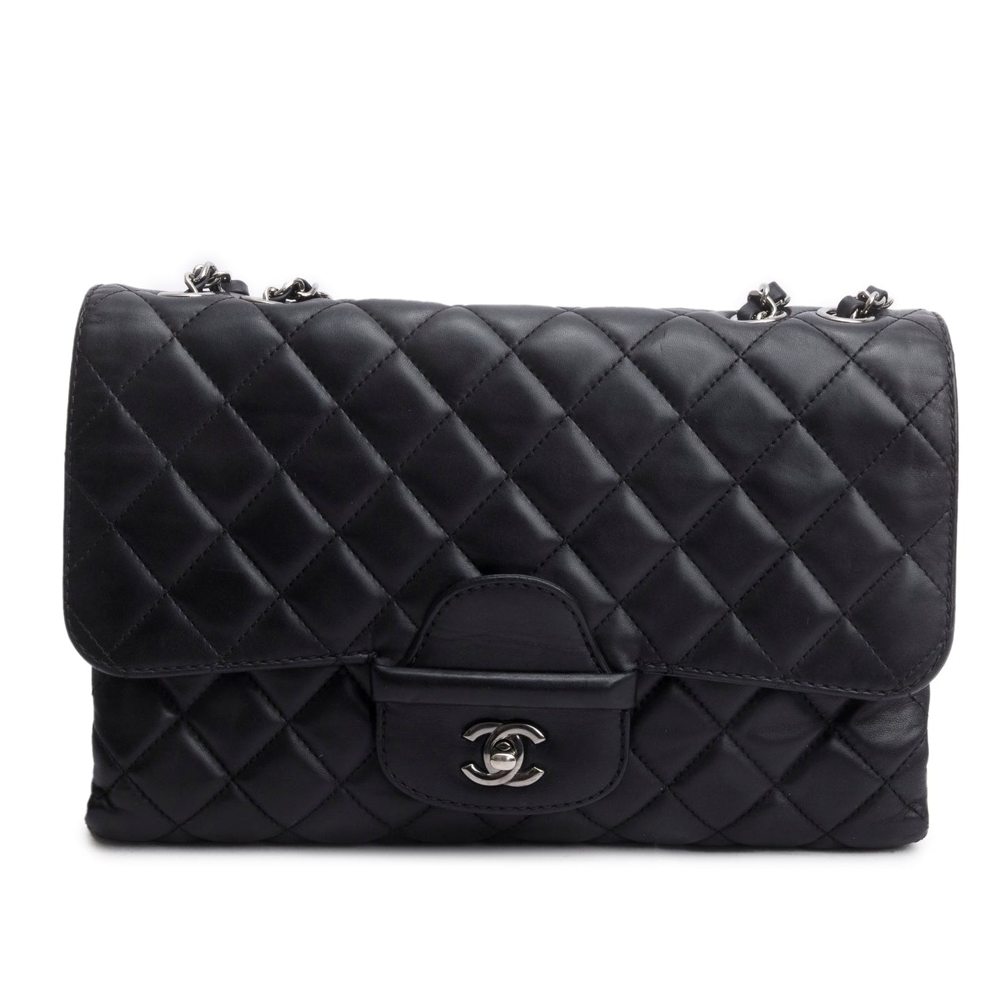 Chanel Black Quilted Lambskin Leather Coco Loop Flap Bag