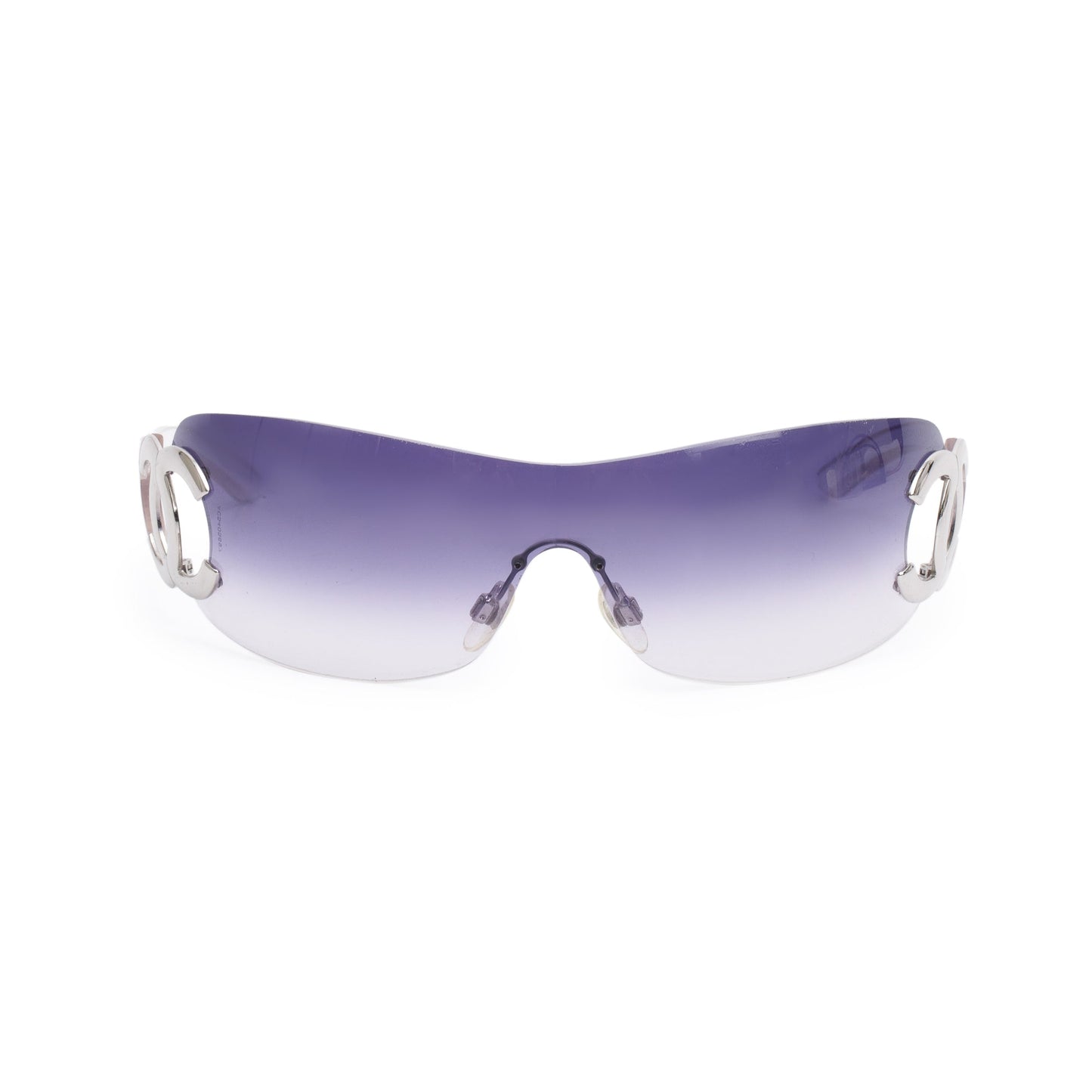 Chanel 4125 Purple Rimless CC Logo Shield Sunglasses