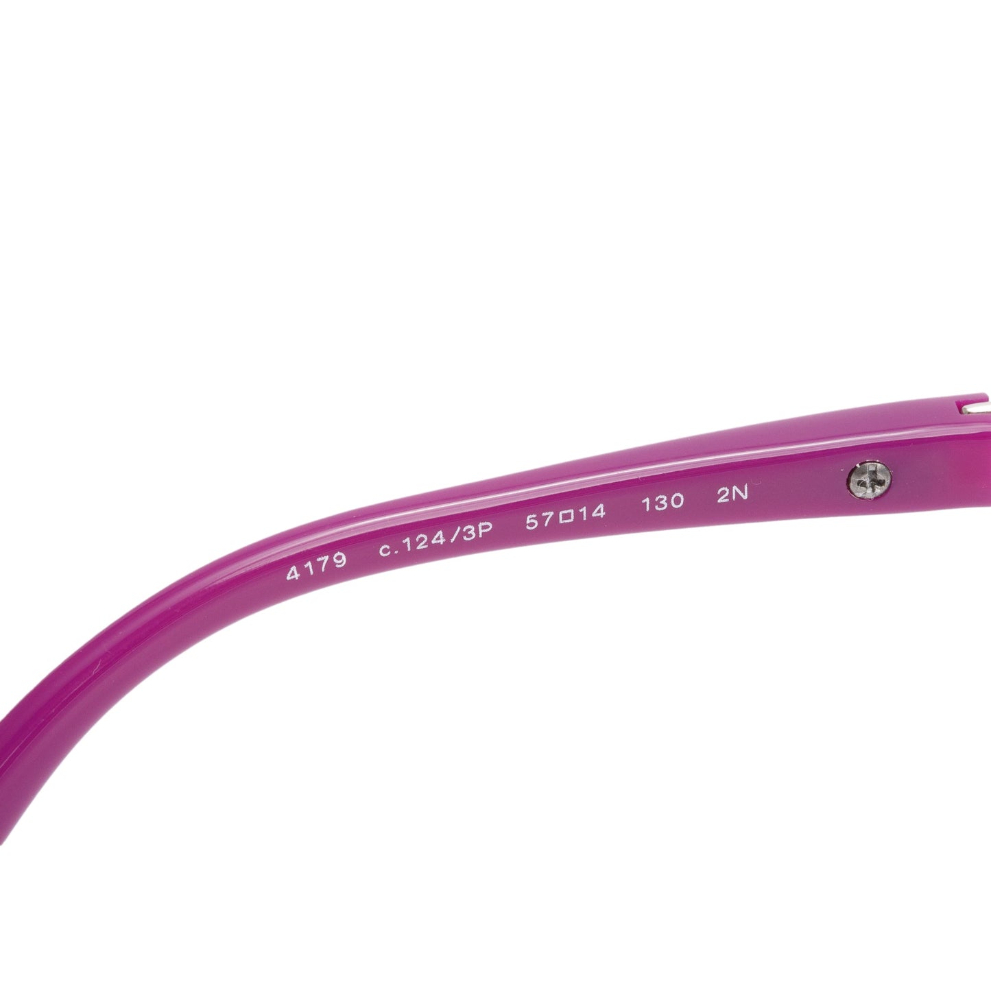 Chanel 4179 Silver Metal Purple Acetate CC Logo Aviator Sunglasses