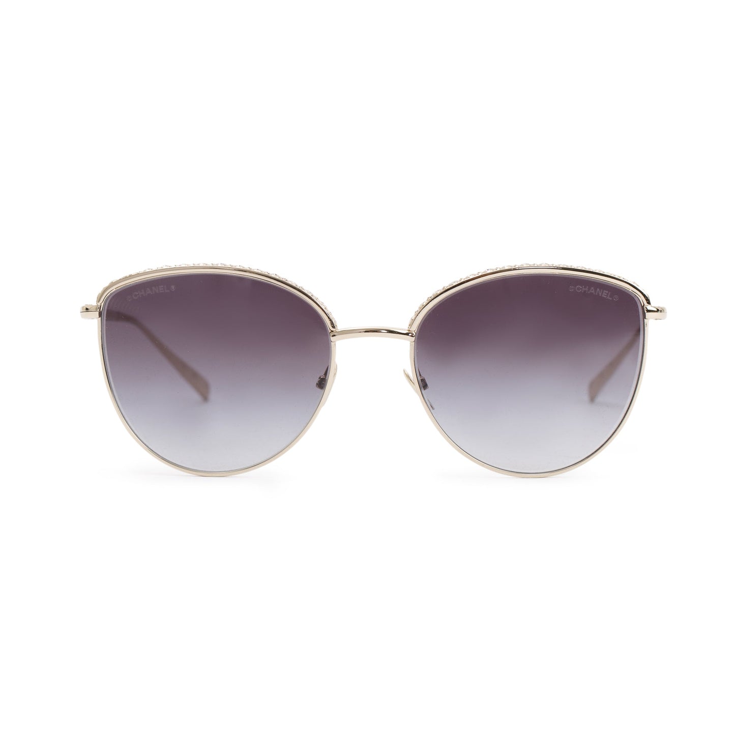 Chanel 4258-B Interlocking CC Logo Crystal Tinted Sunglasses