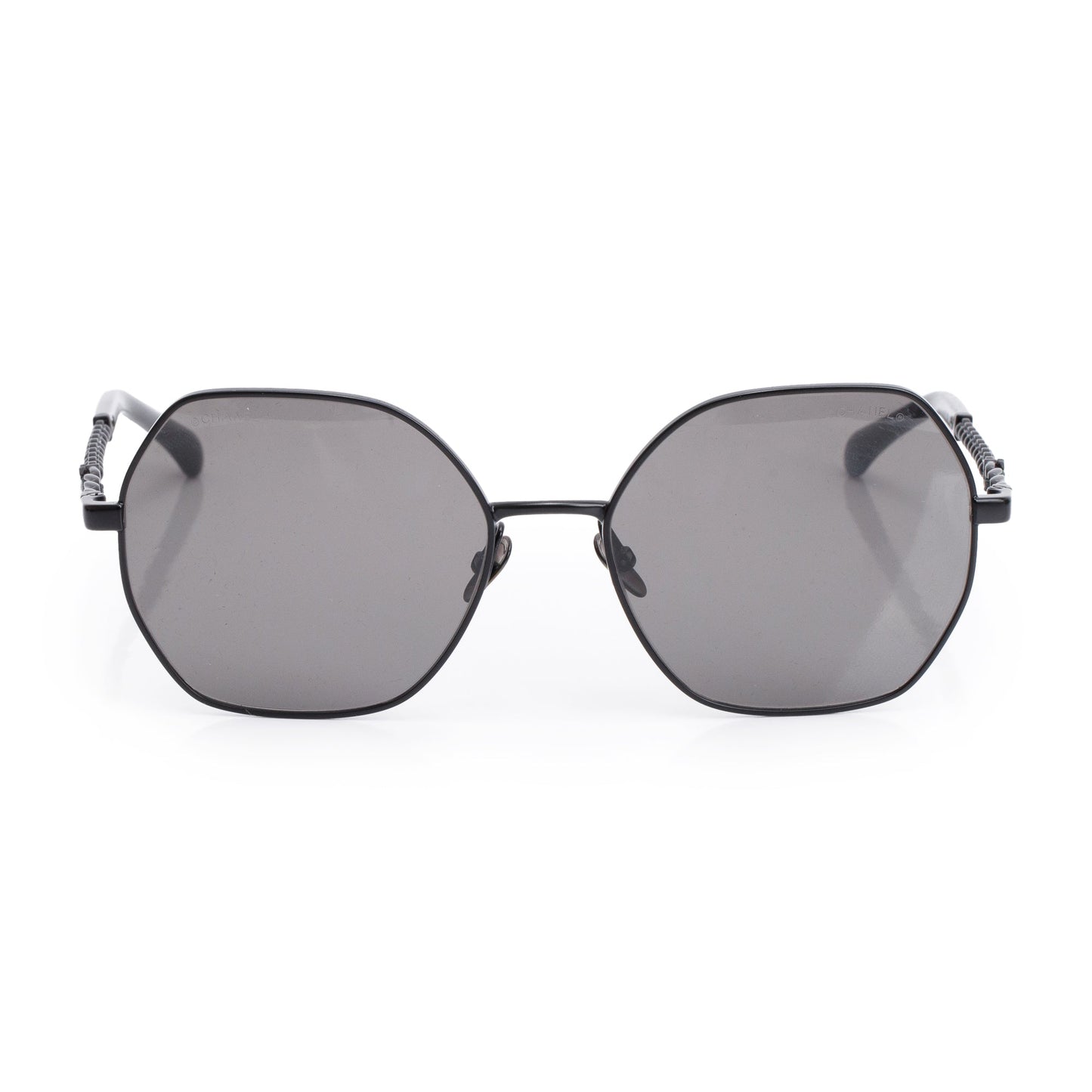 Chanel 4281-Q-H Black Acetate Chain-Link Square Sunglasses