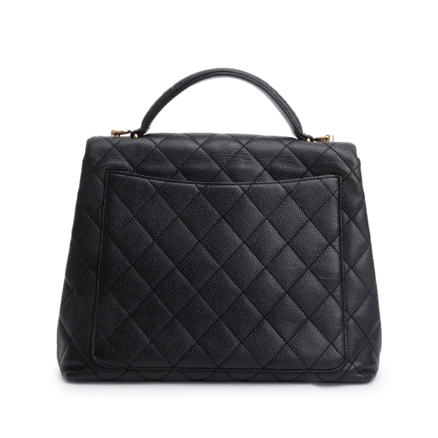 Chanel Vintage Black Caviar Jumbo Kelly Flap Bag