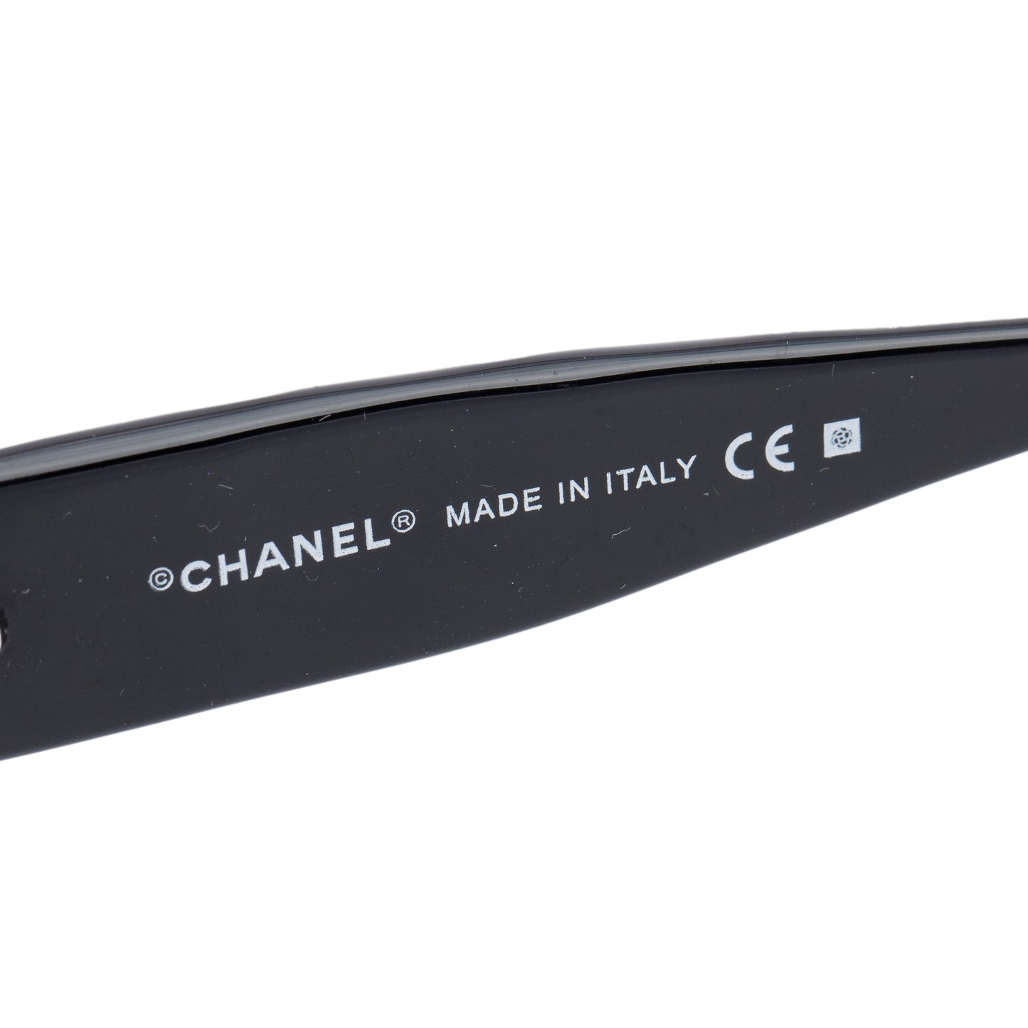 Chanel 5111 Black Quilted Acetate White CC Rectangle Sunglasses