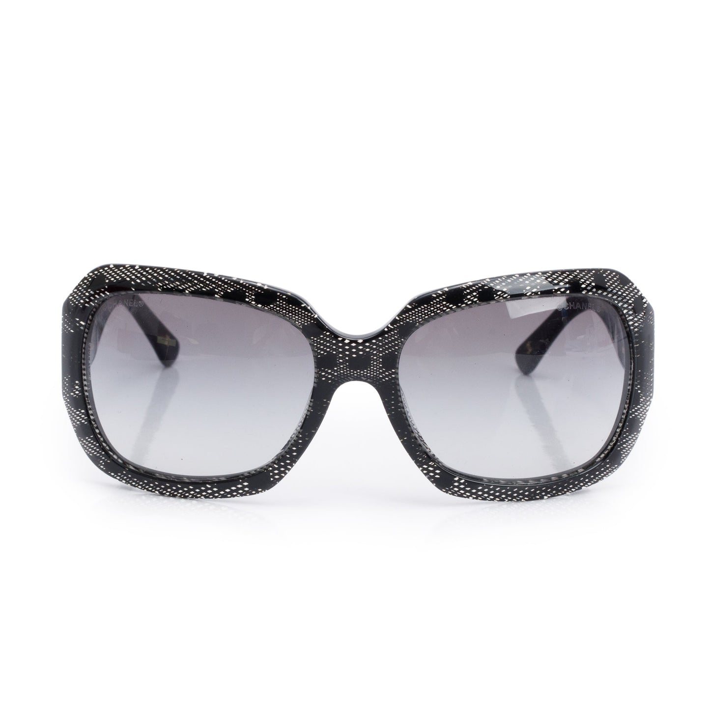 Chanel 5146 Black/White Acetate CC Logo Oversized Sunglasses