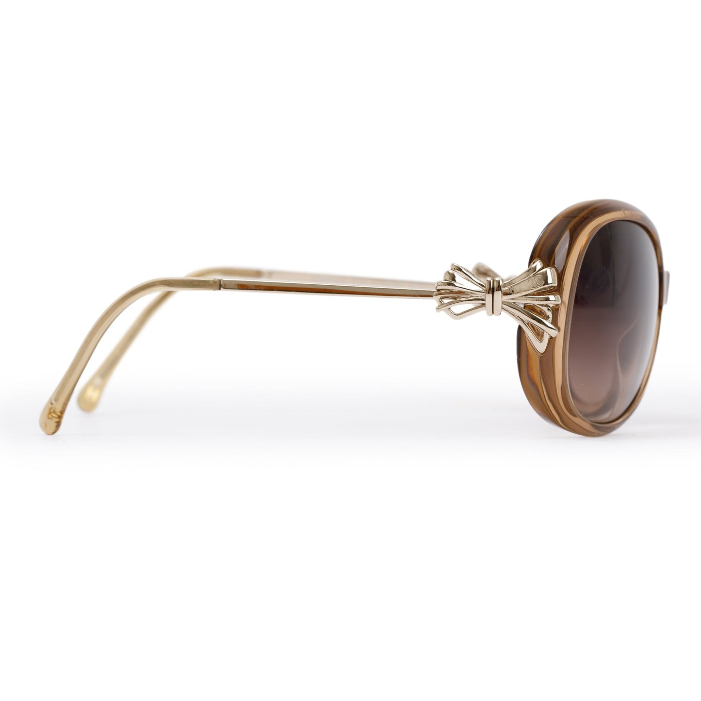 Chanel 5178 Brown Acetate Bow Round Sunglasses