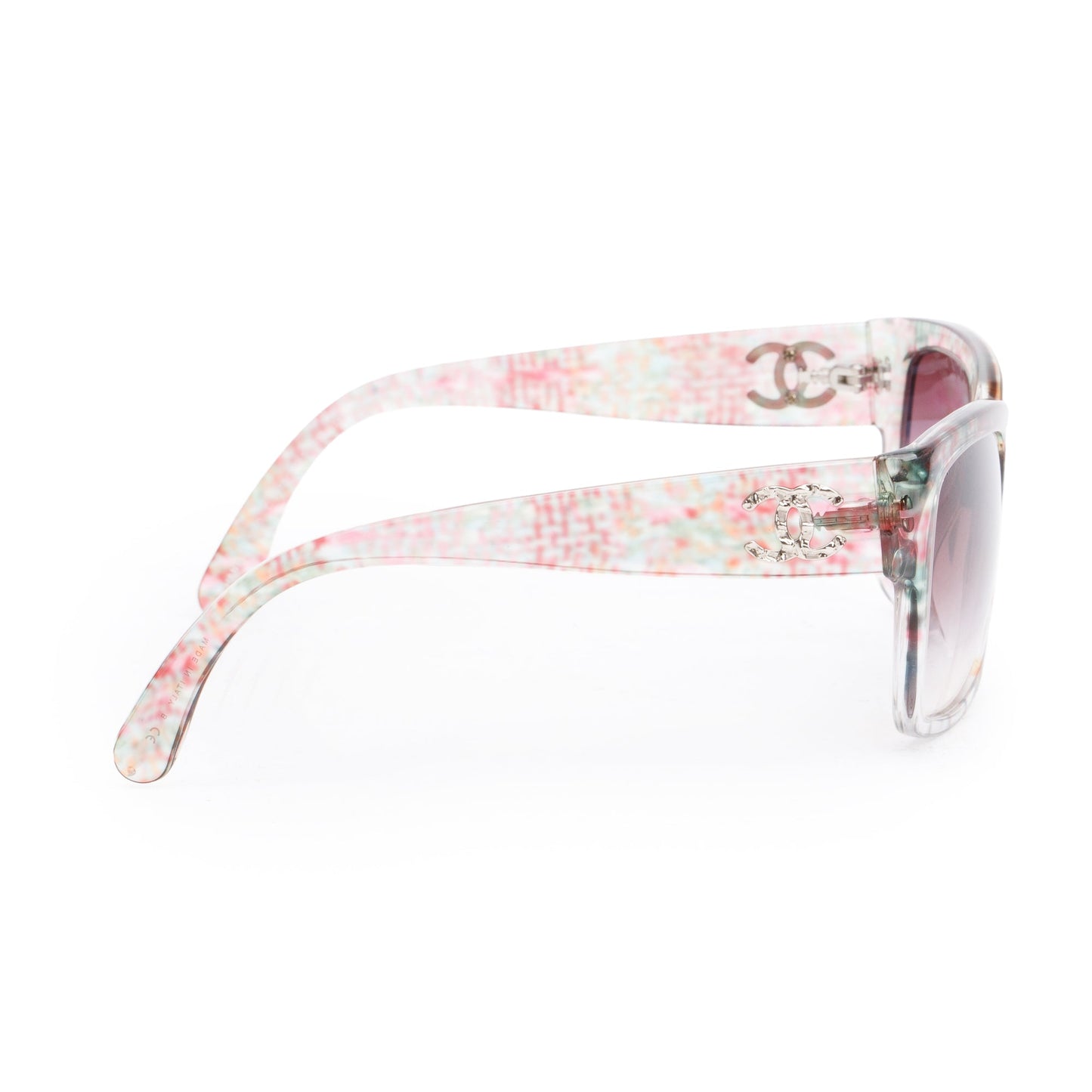 Chanel 5220 Multicolor Tweed Accent Acetate Interlocking CC quare Sunglasses