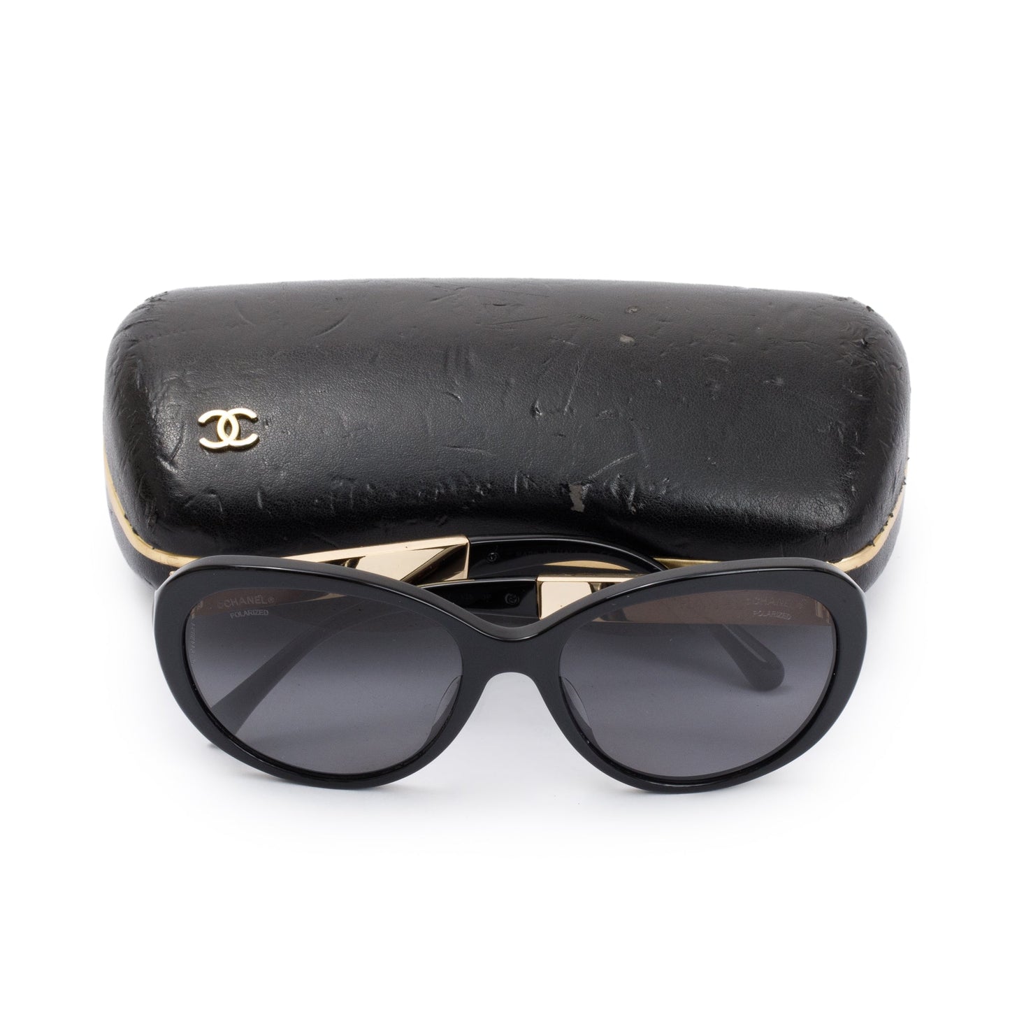 Chanel 5269-A Black Acetate CC Cat Eye Sunglasses