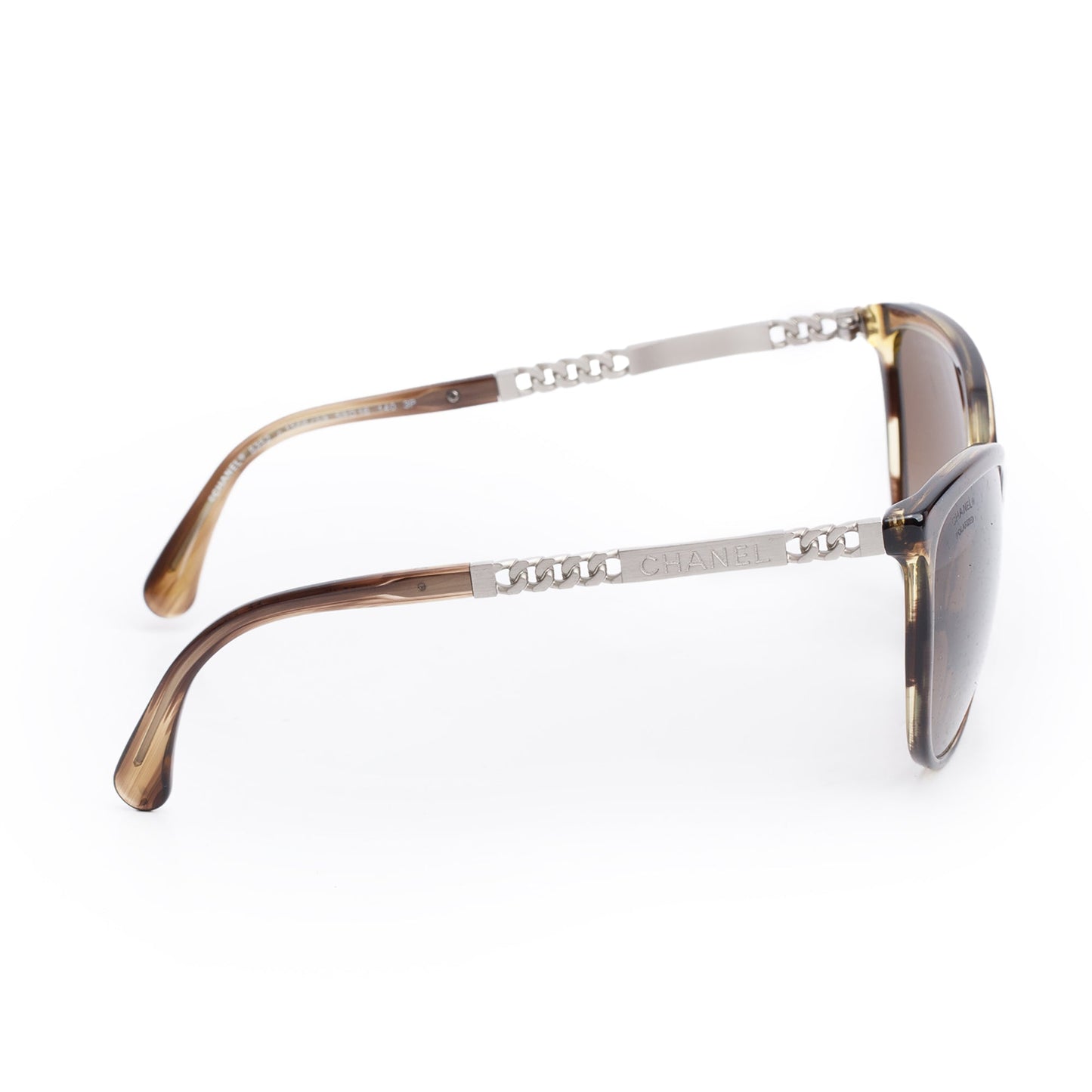 Chanel 5352 Brown Acetate Chain Accent Butterfly Sunglasses