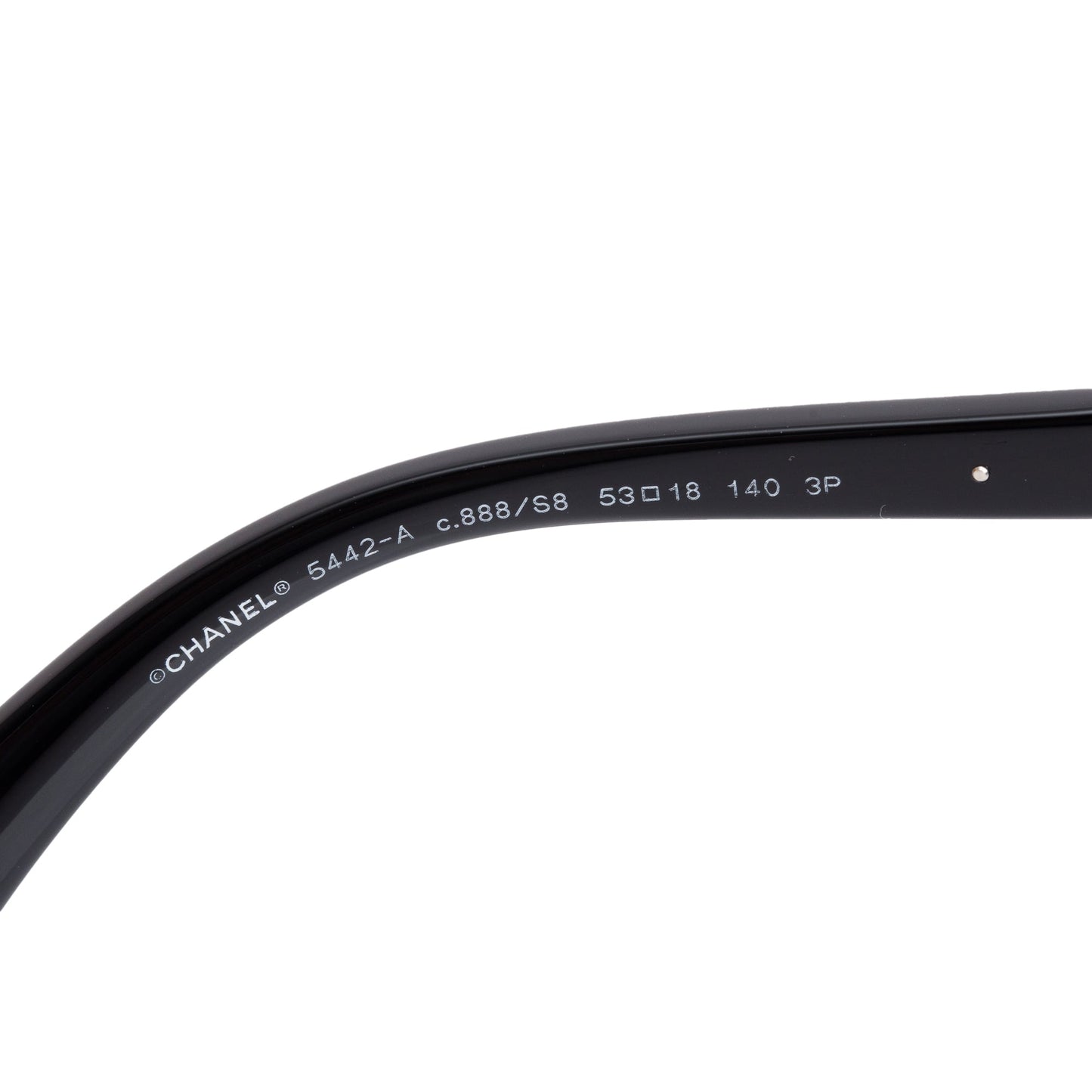 Chanel 5442-A Black Acetate CC Logo Rectangle Sunglasses