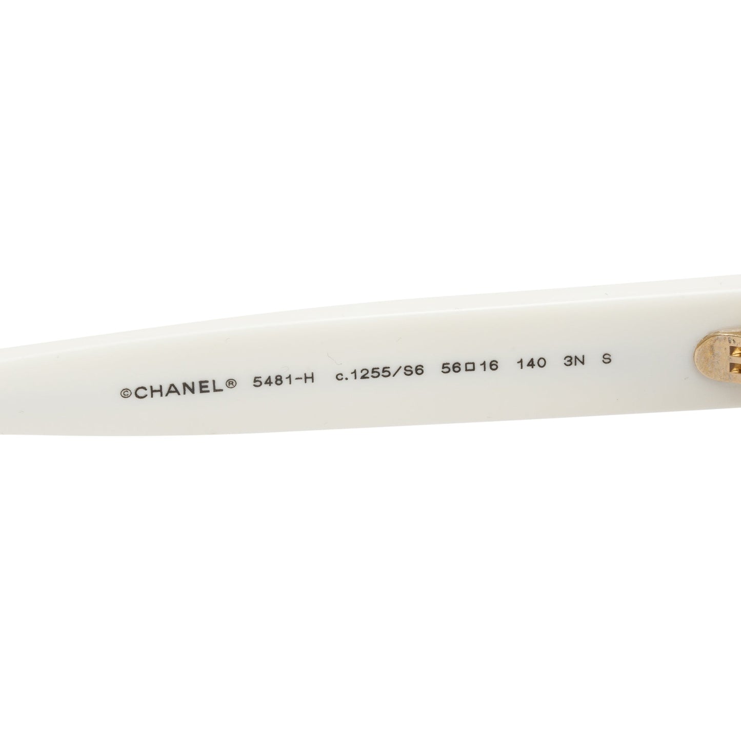 Chanel 5481-H White Acetate CC Logo Faux Pearl Cat-Eye Sunglasses