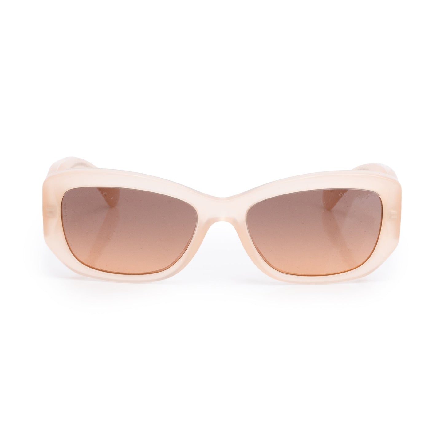 Chanel 5493-A Coral Acetate CC Logo Rectangle Sunglasses