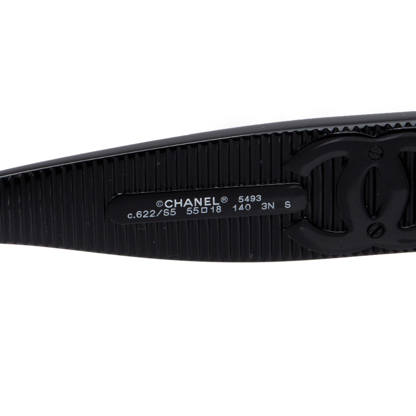 Chanel 5493 Black Acetate CC Logo Rectangle Sunglasses