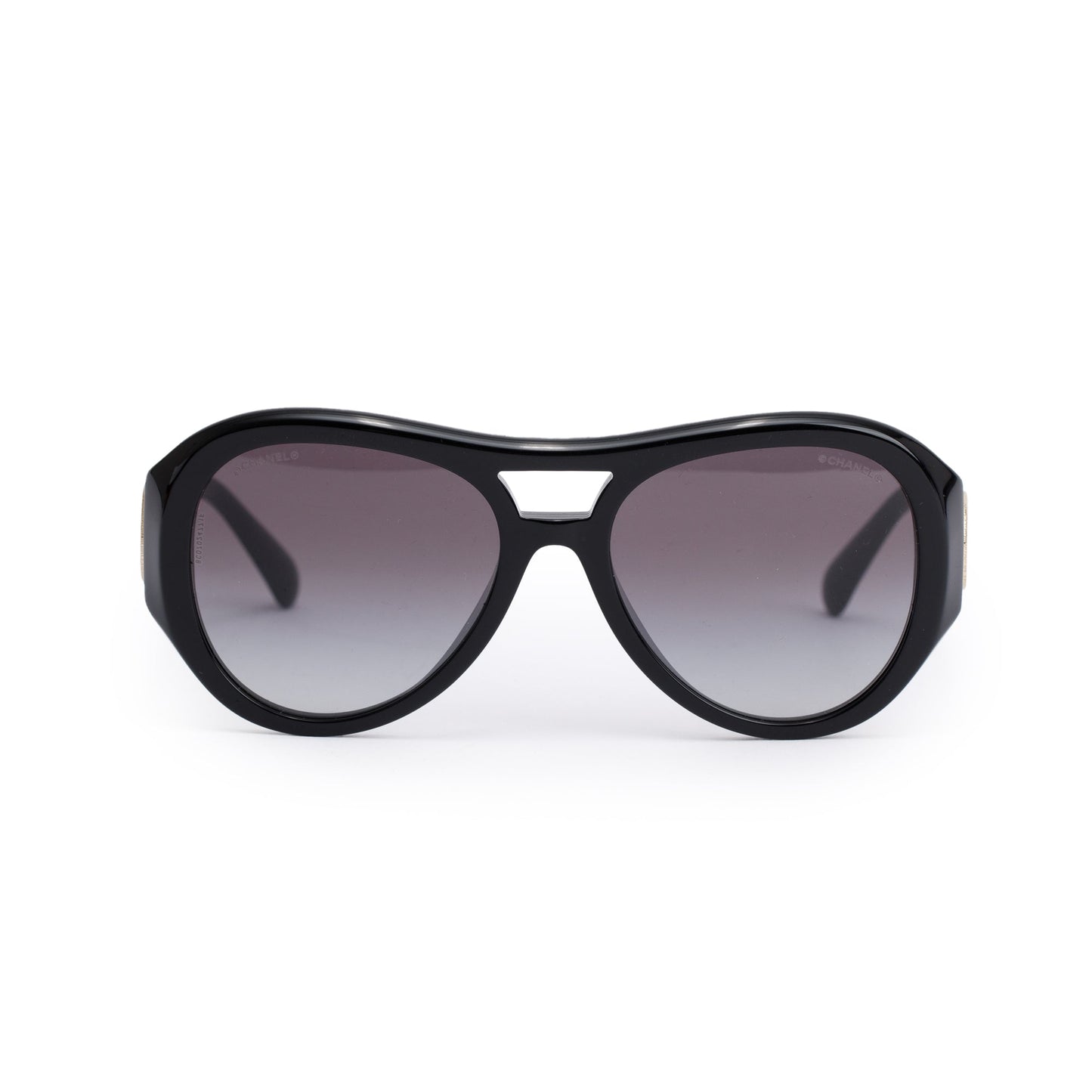 Chanel 5508-A Black Acetate CC Logo Pilot Sunglasses