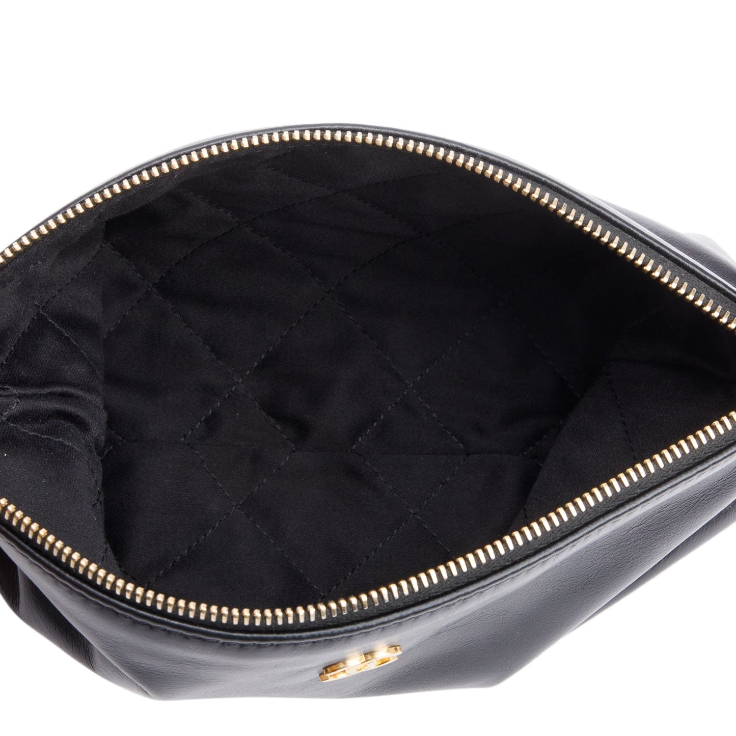 Chanel Black Shiny Calfskin Leather Small Chanel 22 Hobo