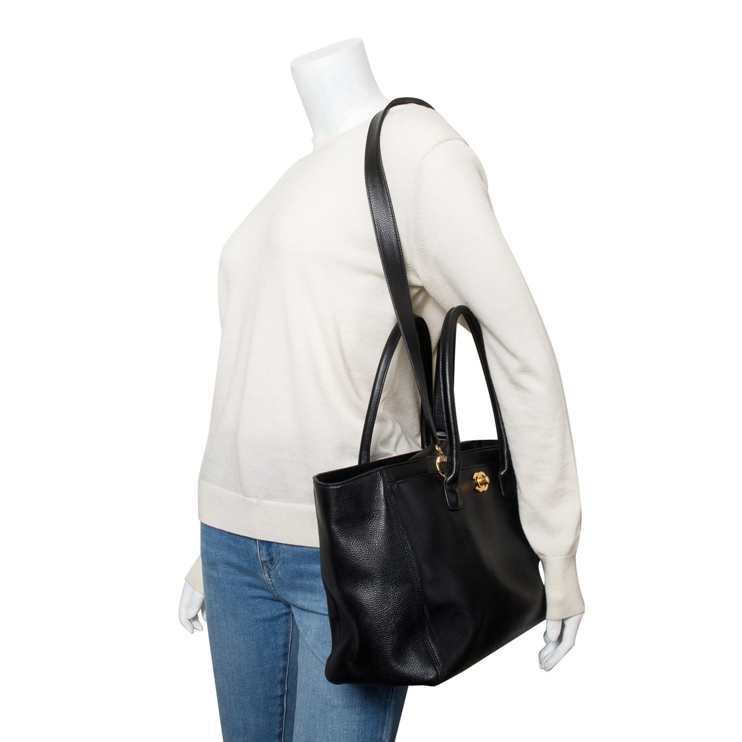 Chanel Black Caviar Leather Medium Executive Cerf Tote