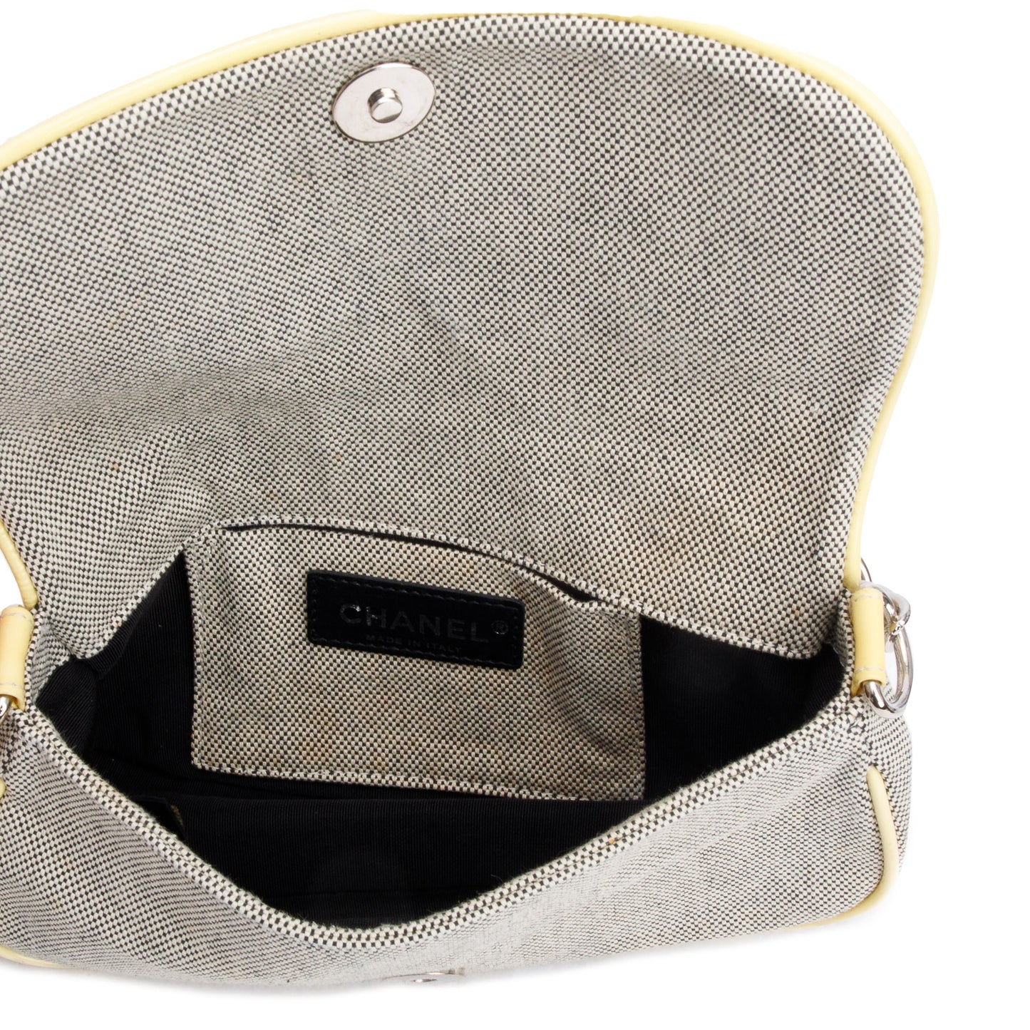 Chanel Beige Canvas Camellia No.5 Mini Flap Bag