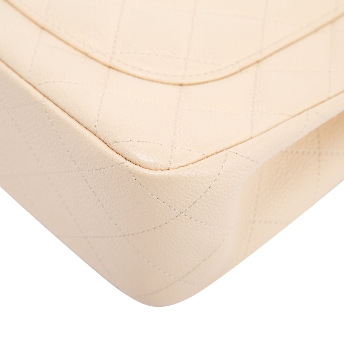Chanel Beige Caviar Classic Jumbo Single Flap Bag