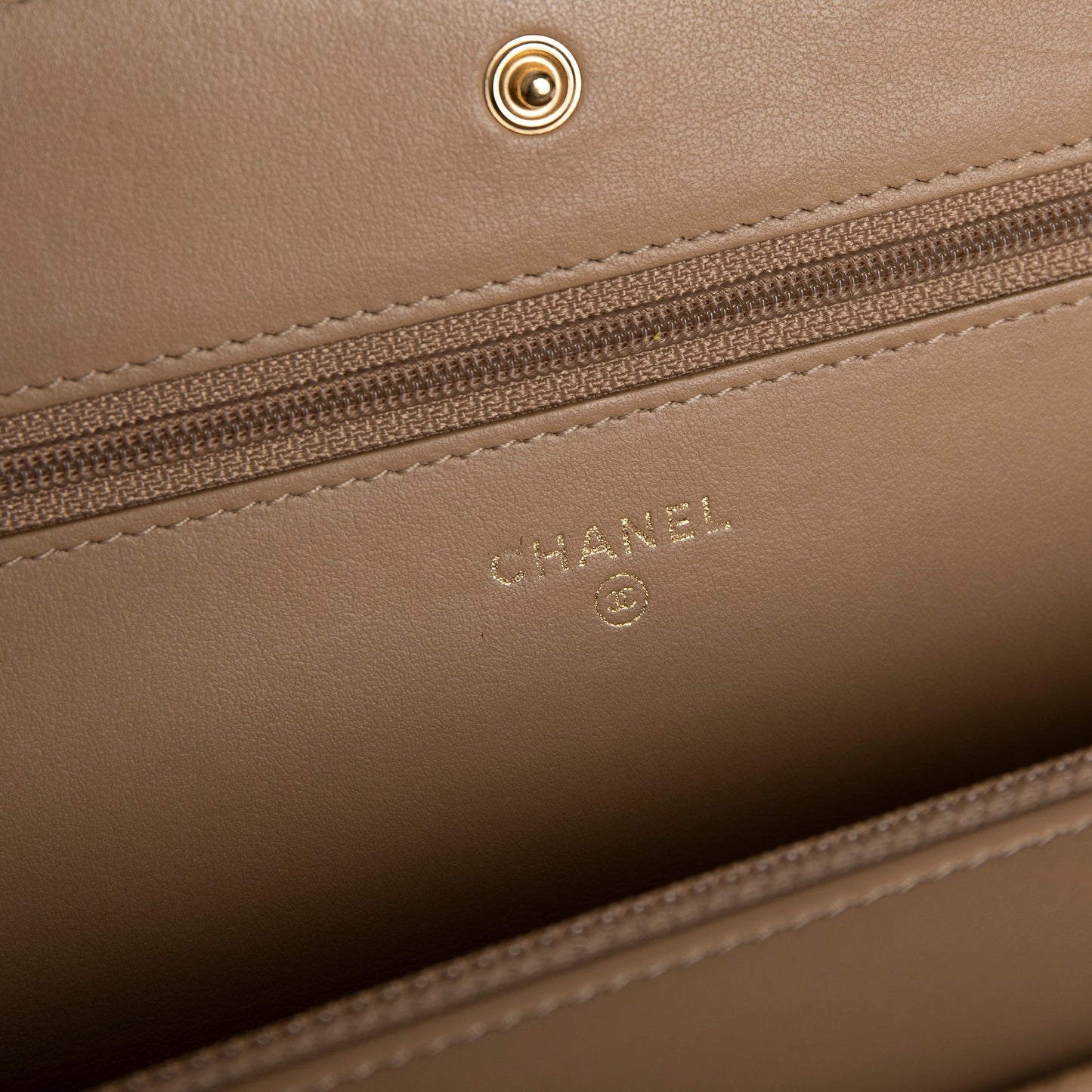 Chanel Beige Caviar Filigree Wallet on Chain
