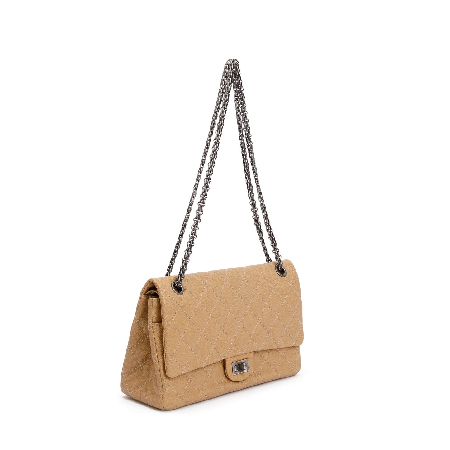 Chanel Beige Caviar Leather 2.55 Reissue 226 Double Flap Bag