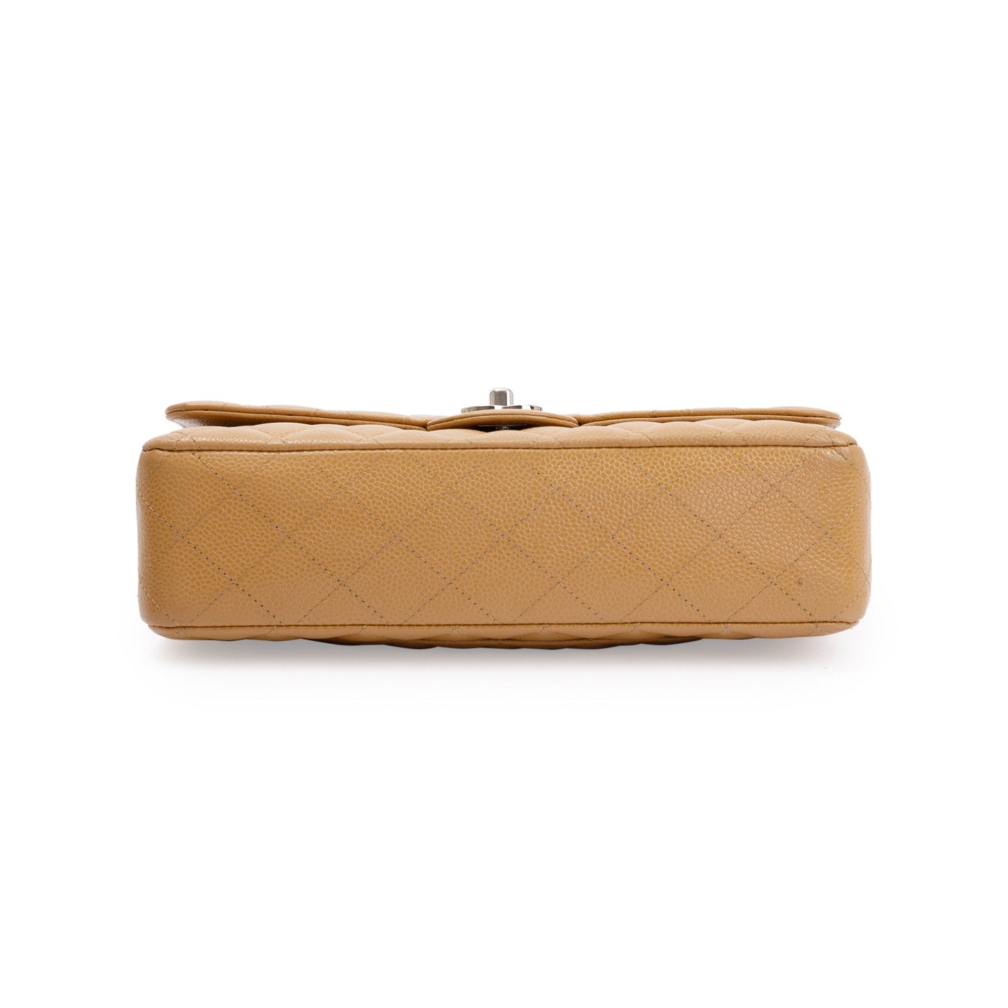 Chanel Beige Caviar Leather Classic Medium Double Flap Bag