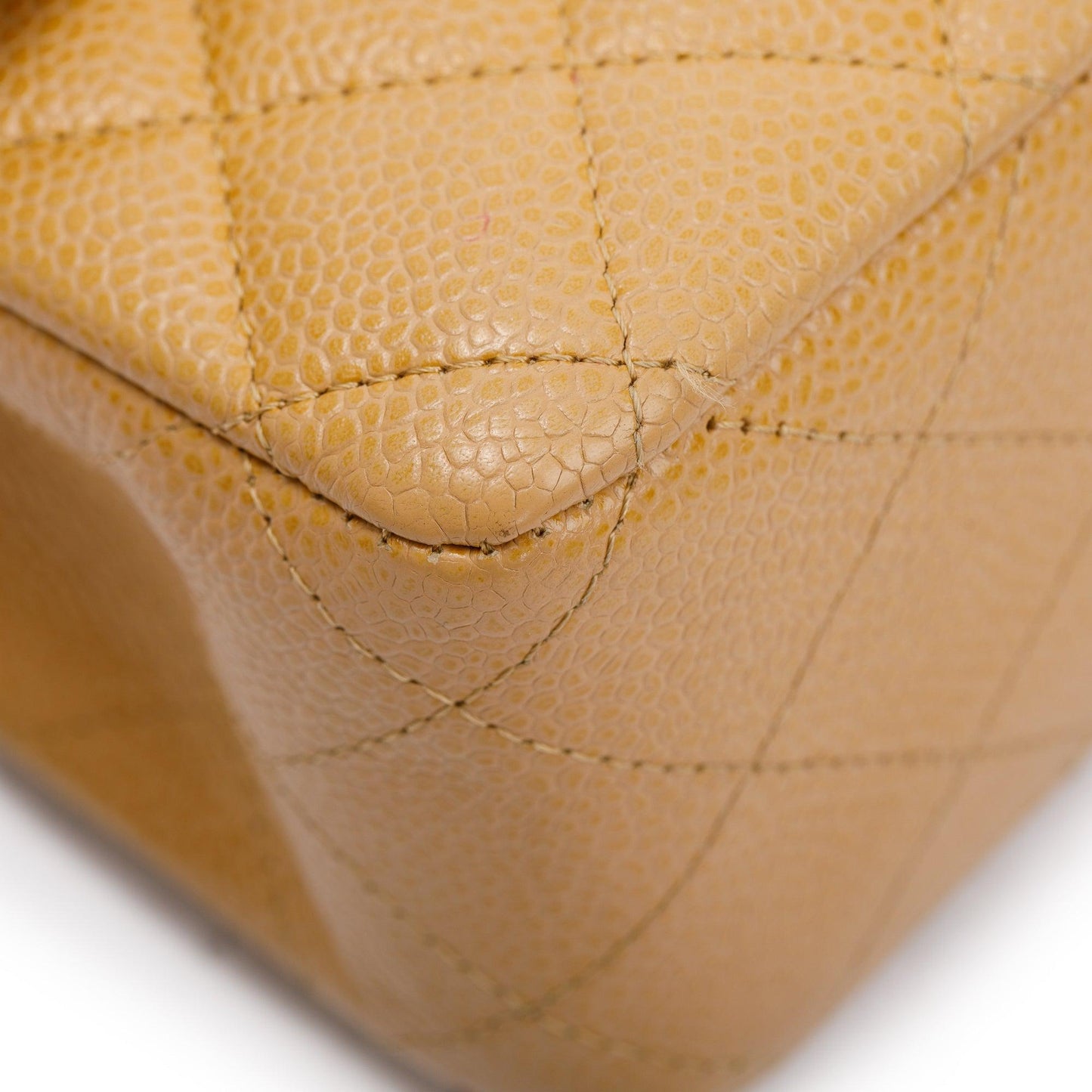 Chanel Beige Caviar Leather Classic Medium Double Flap Bag