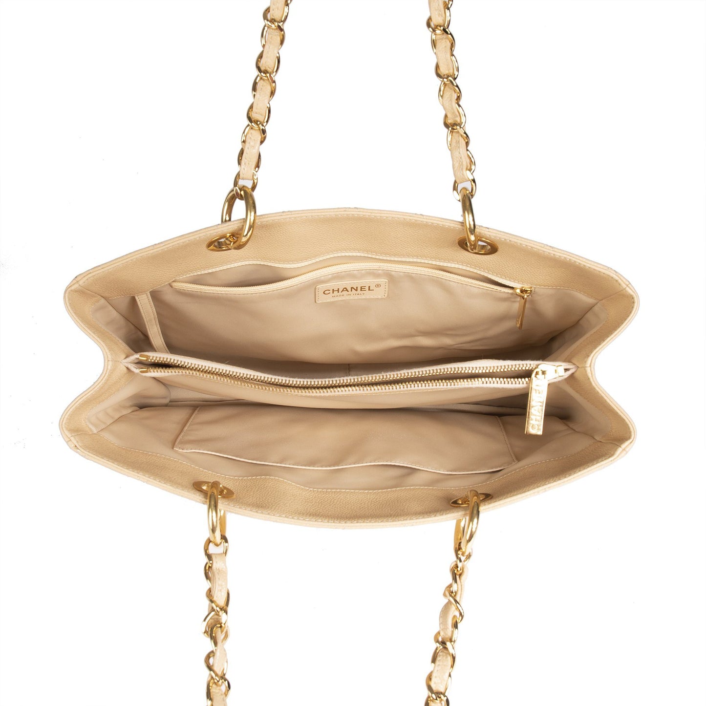 Chanel Beige Caviar Leather Grand Shopping Tote (GST)
