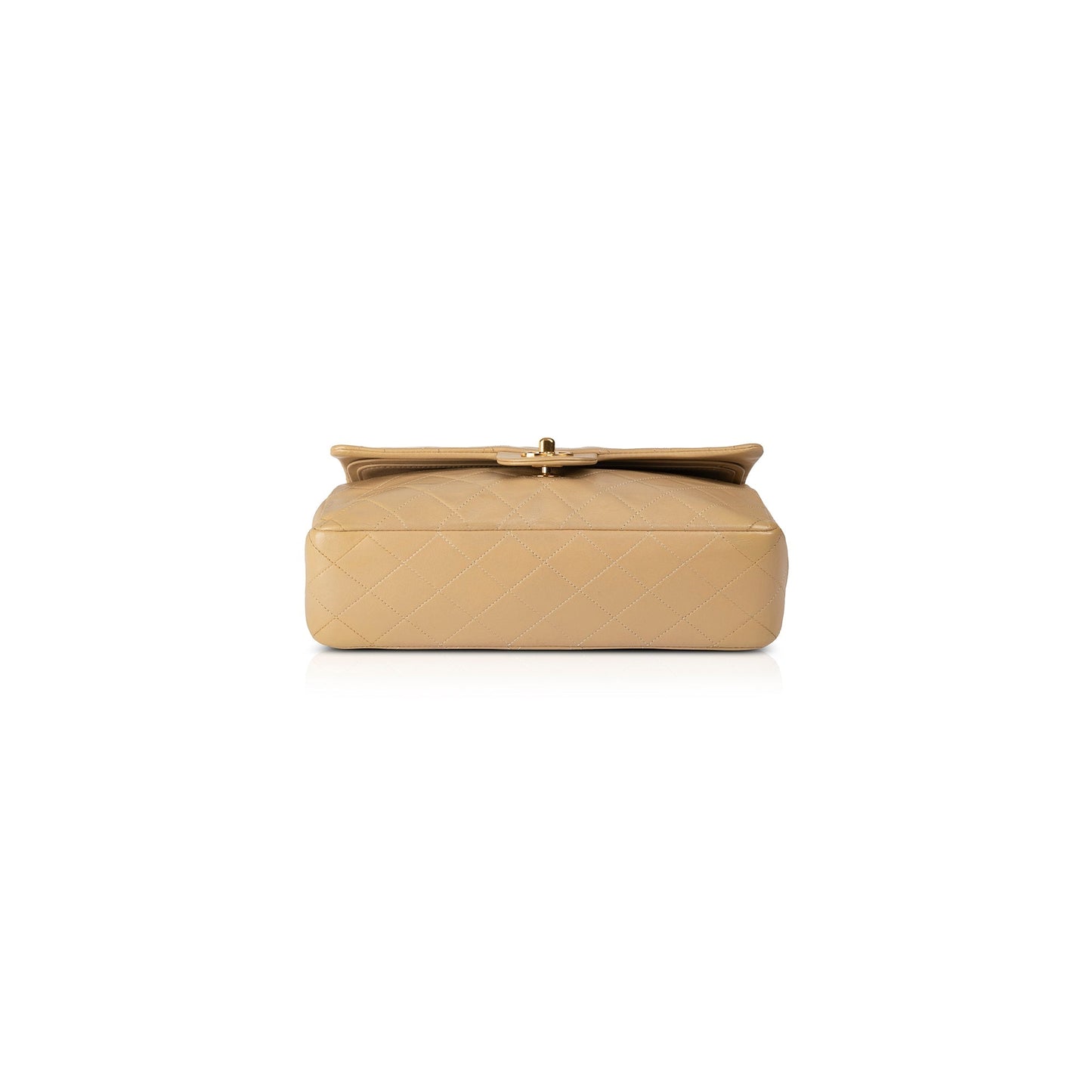 Chanel Beige Lambskin Medium Classic Double Flap Bag