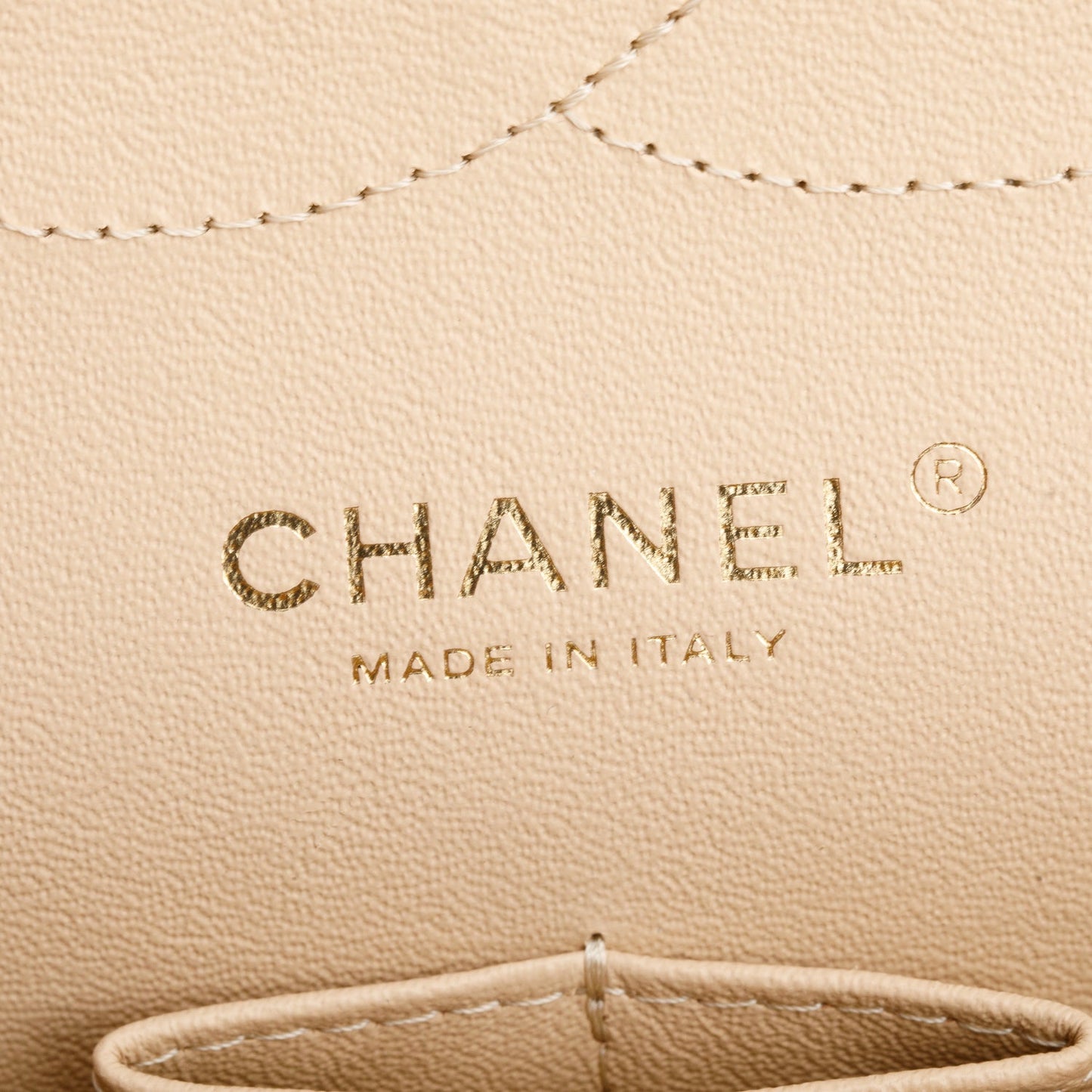 Chanel Beige Quilted Caviar Leather Classic Jumbo Double Flap Bag