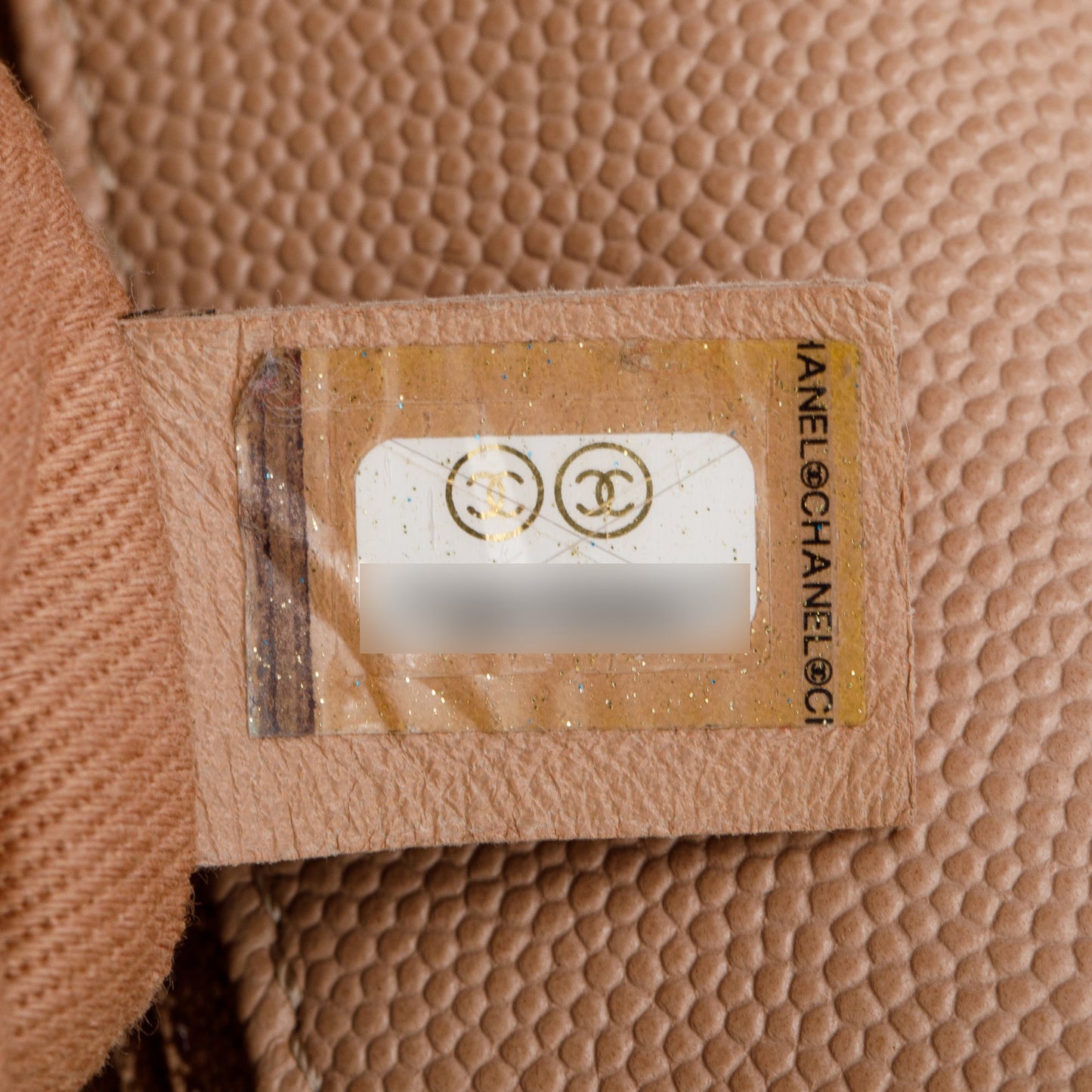 Chanel Beige Quilted Caviar Leather Large Coco Handle Bag
