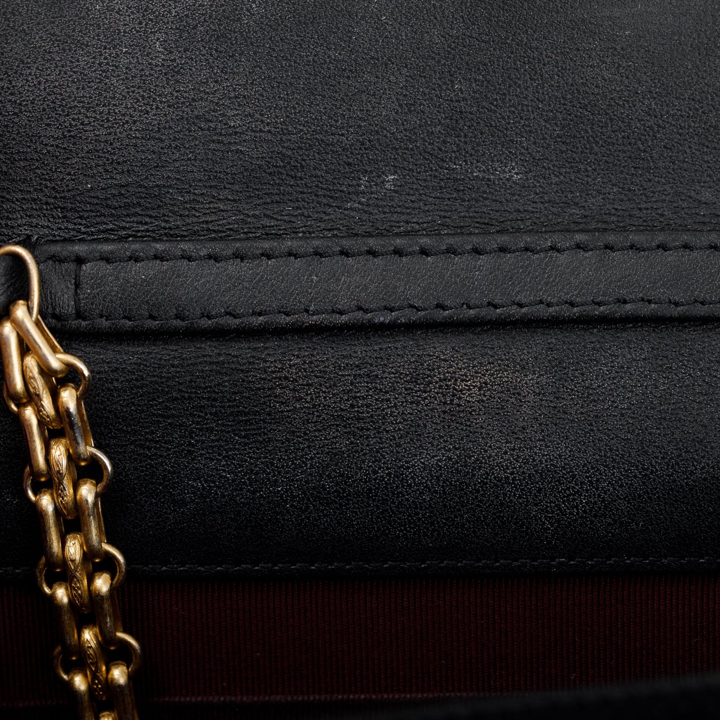 Chanel Black Aged Calfskin Leather Reissue Wallet on Chain