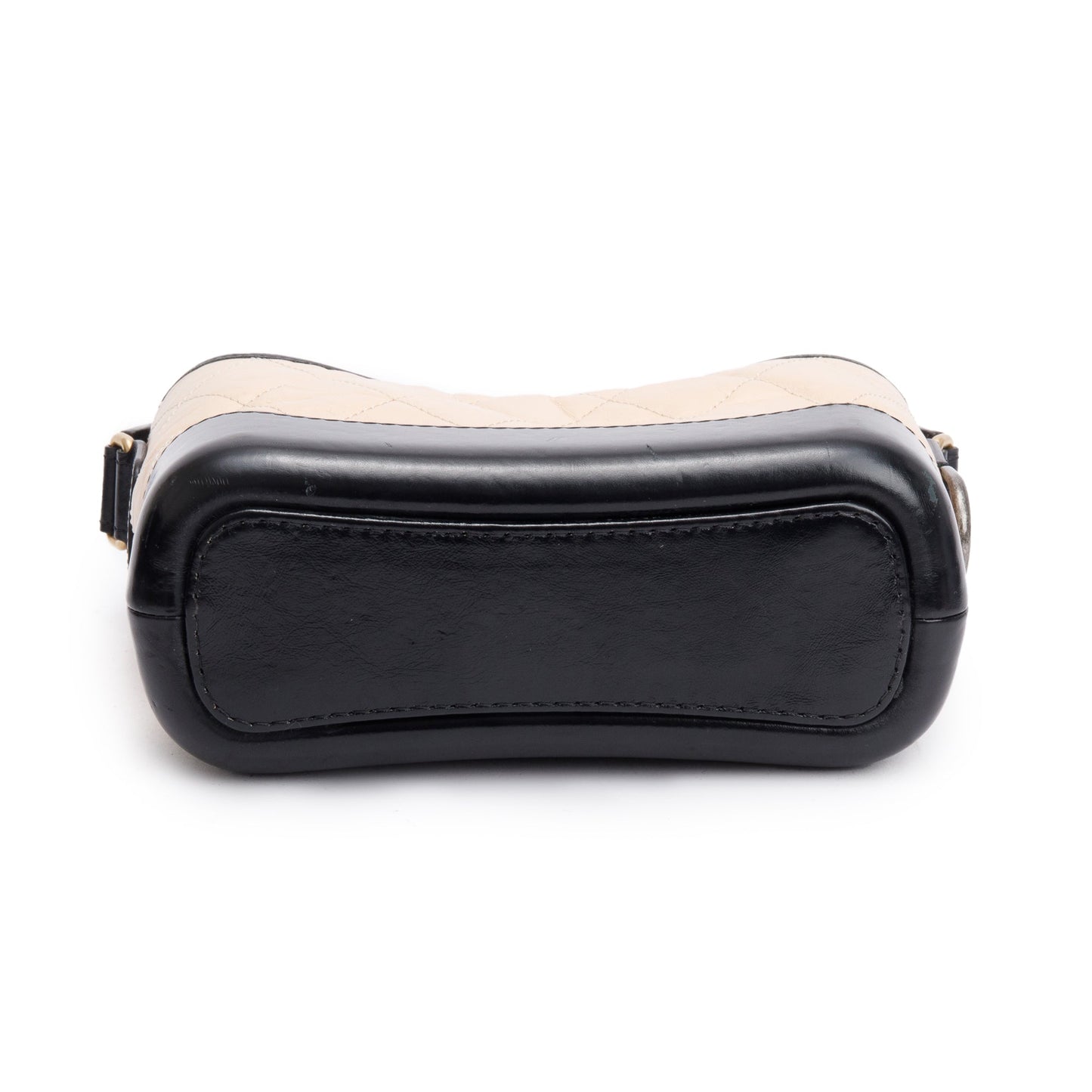 Chanel Black & Beige Aged Calfskin Leather Small Gabrielle Hobo