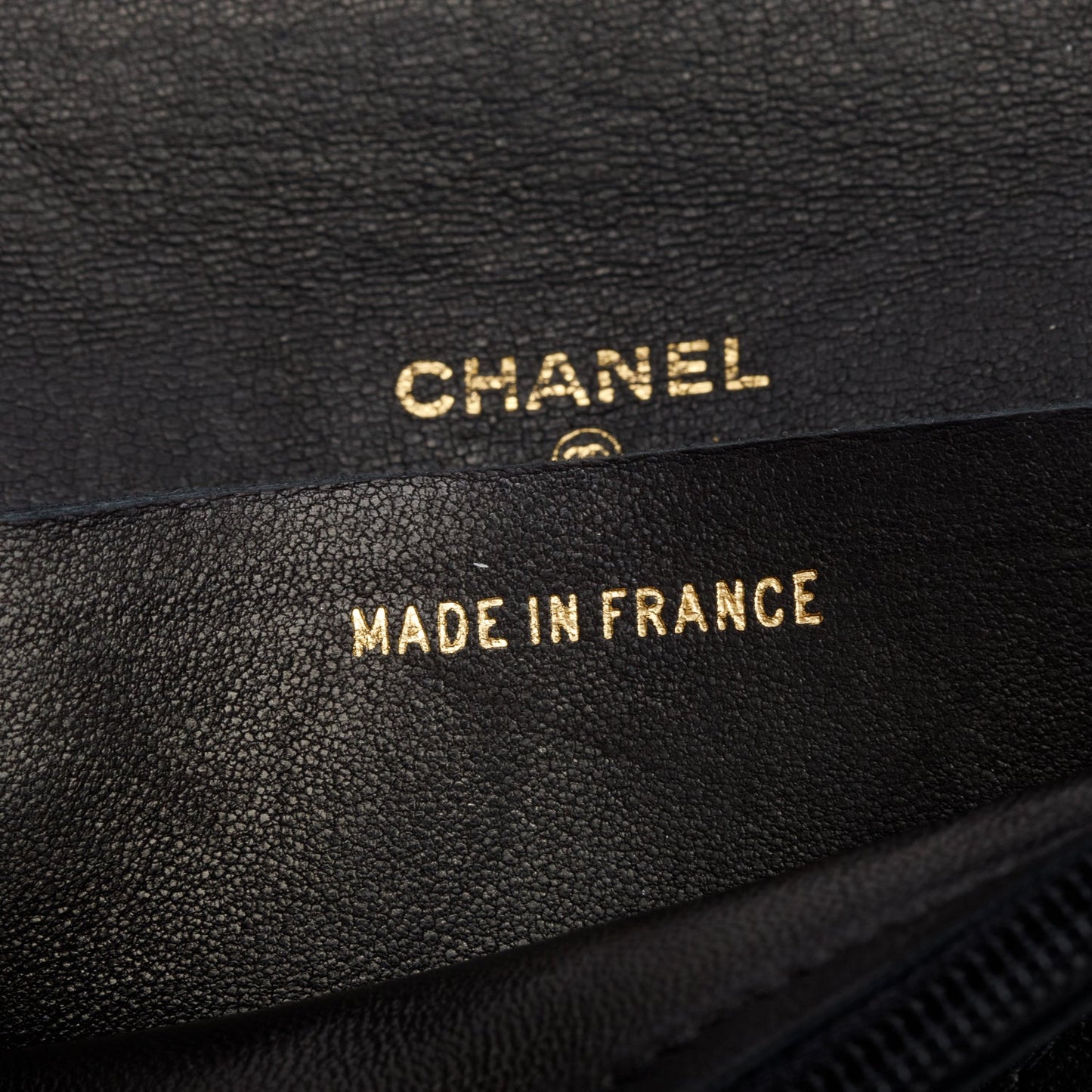 Chanel Black Calfskin Leather CC Logo Chain Bi-Fold Wallet